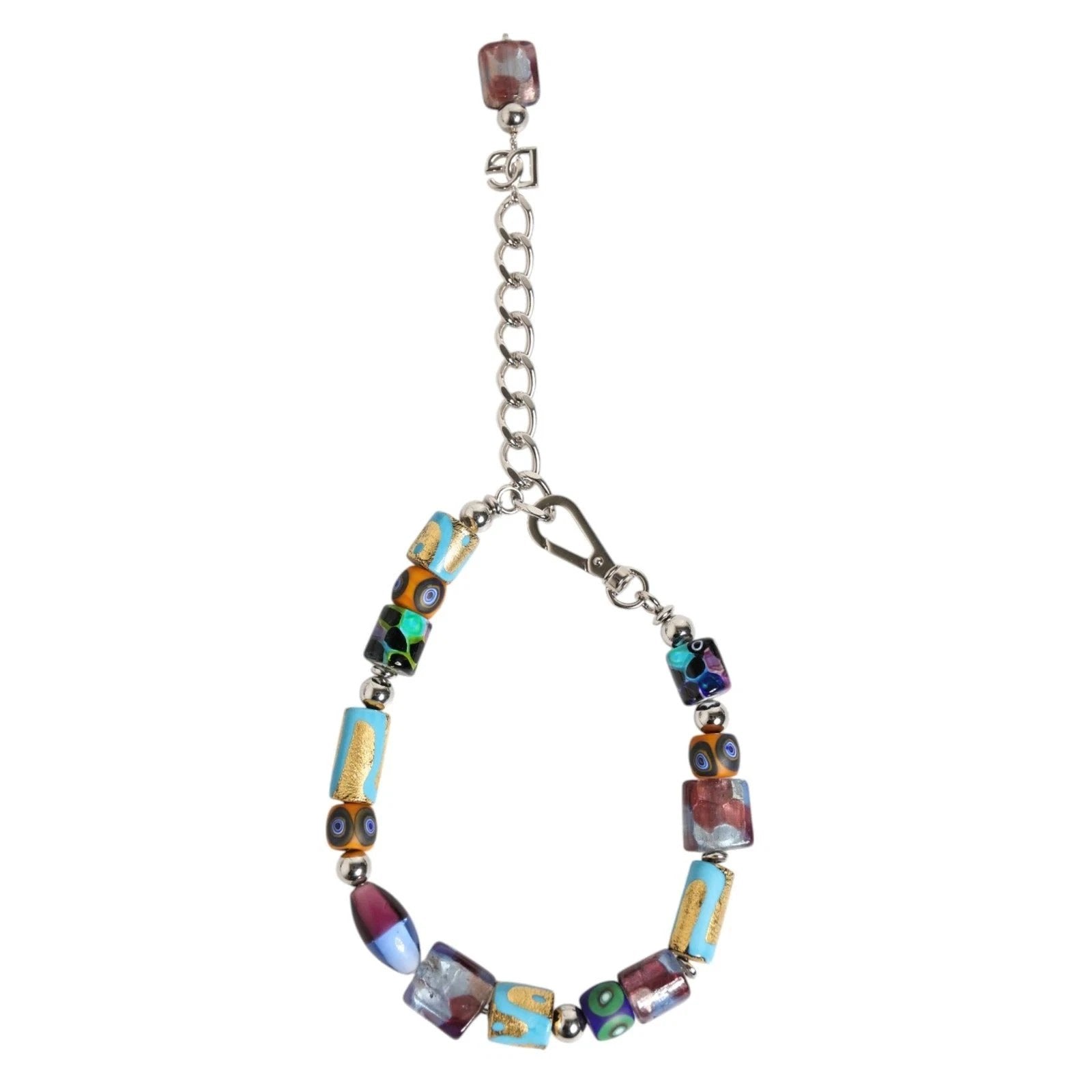 Dolce & Gabbana Multicolor Murano Glass Beads Brass Zamak Necklace by Dolce & Gabbana