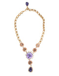 Dolce & Gabbana Gold Brass Crystal Pearl Purple Floral Pendant Jewelry Necklace by Dolce & Gabbana