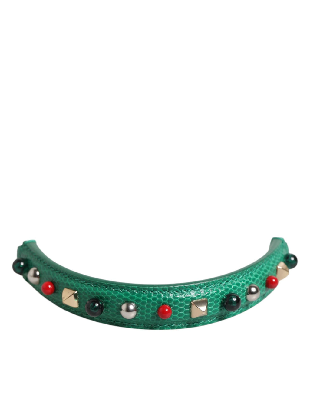 Dolce & Gabbana Green Embellished Leather Bag Handle Women Shoulder Strap by Dolce & Gabbana