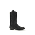 Ganni Black Recycled Leather Boots by Ganni