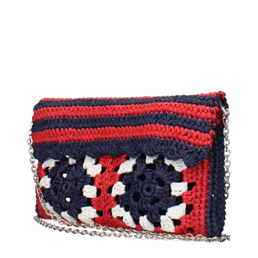 Pochette Miu Miu en raphia multicolore