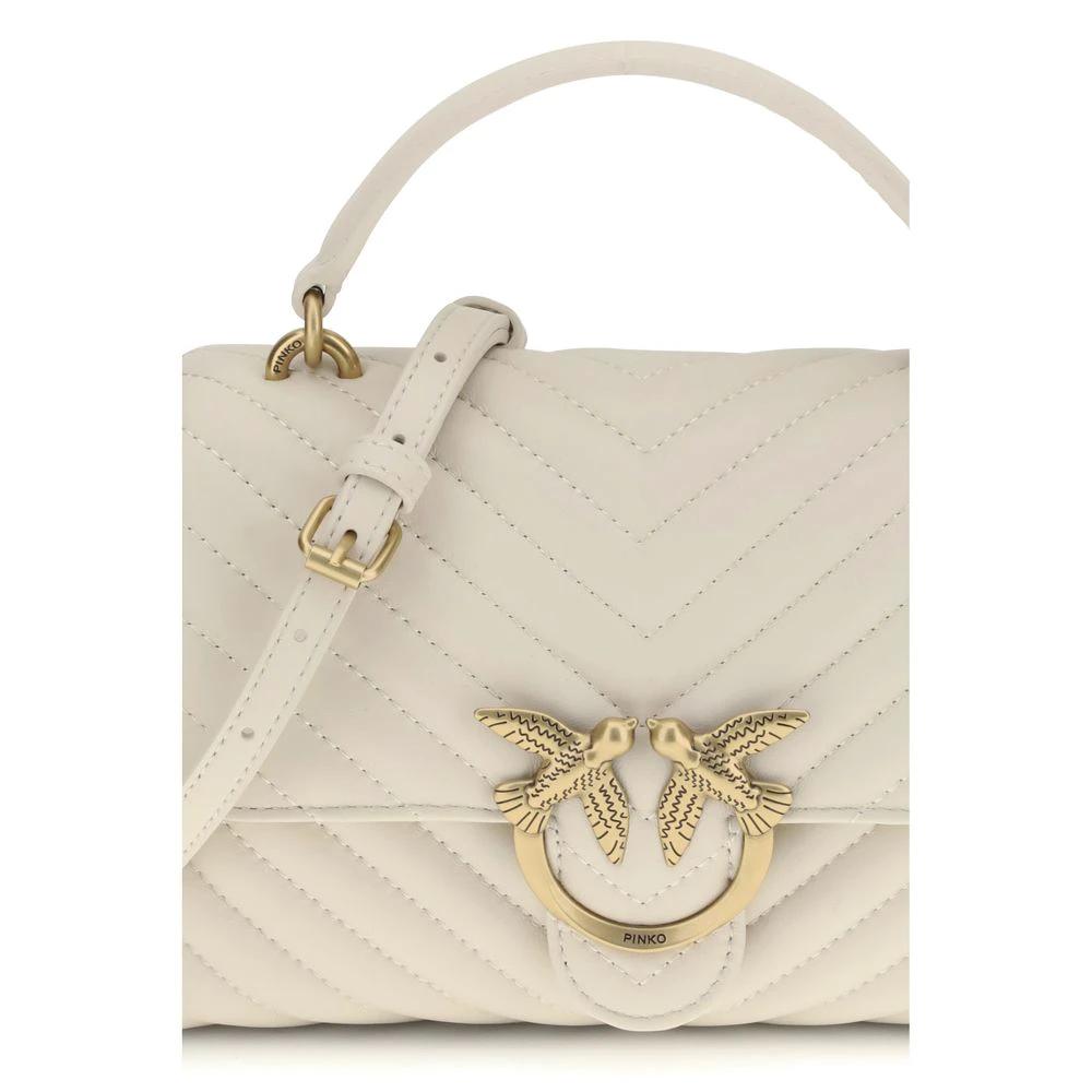 PINKO White Calf Leather Bos Taurus Handbag by PINKO
