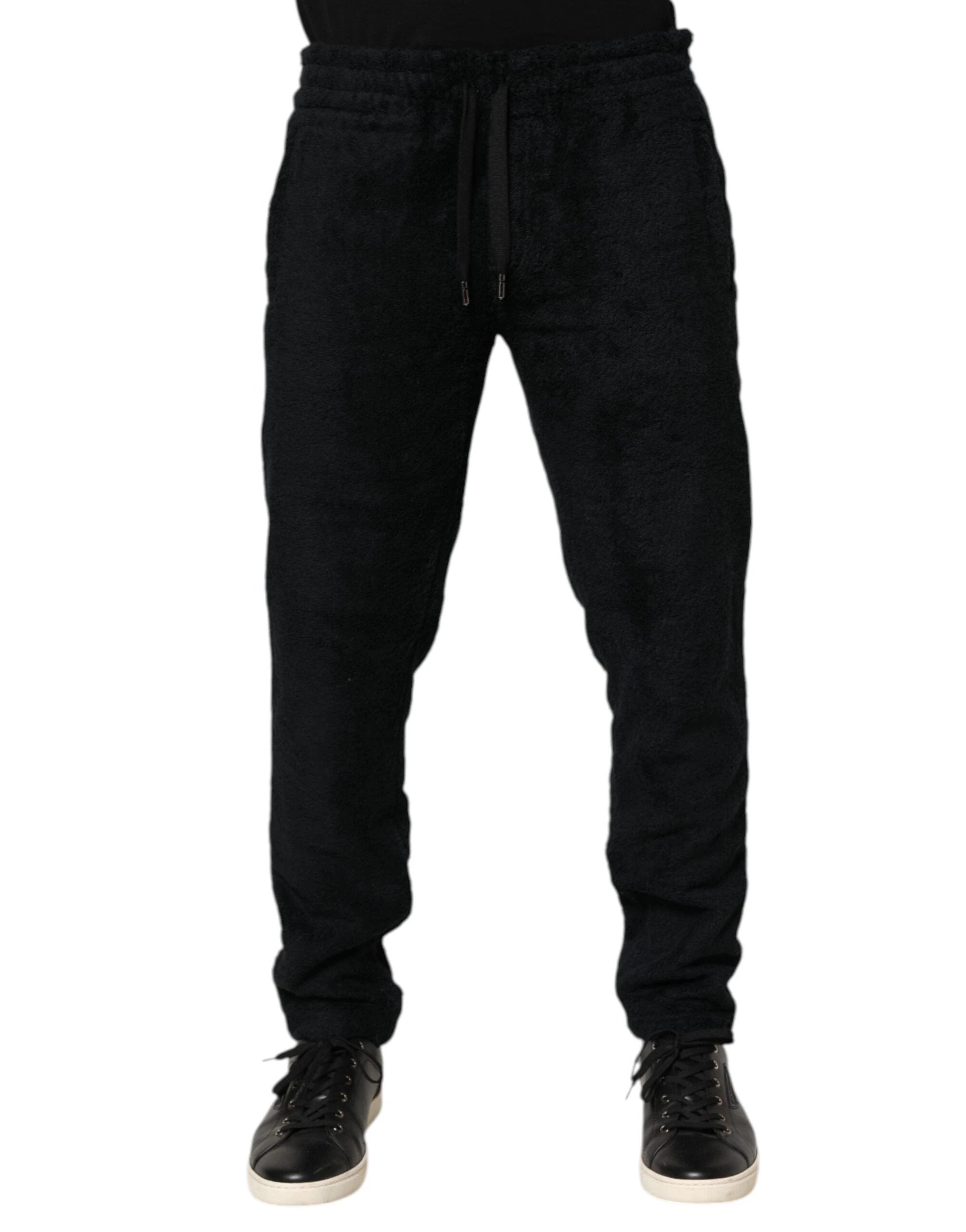 Dolce & Gabbana Black Cotton Logo Men Jogger Sweatpants Pants by Dolce & Gabbana