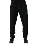 Dolce & Gabbana Black Cotton Logo Men Jogger Sweatpants Pants by Dolce & Gabbana
