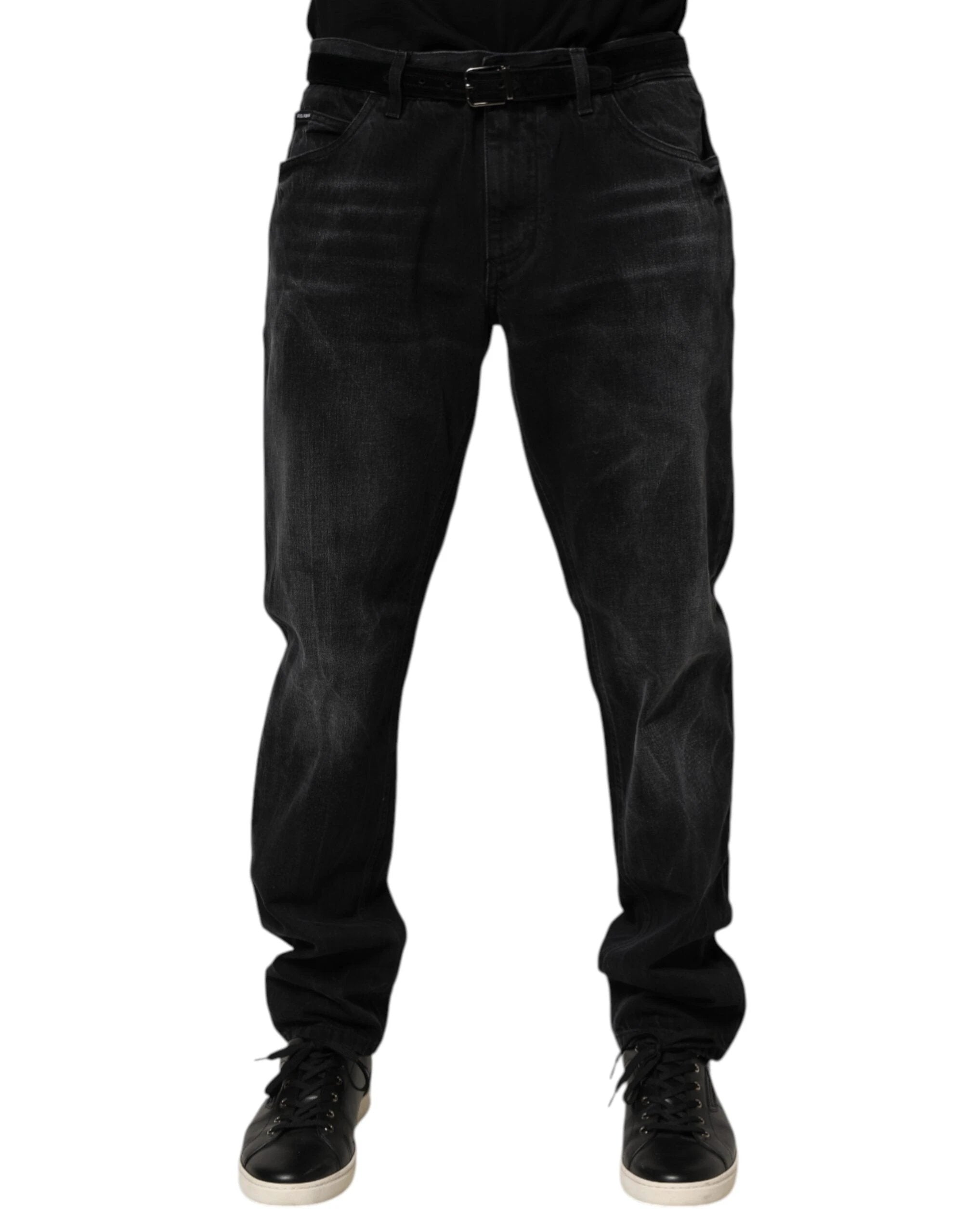 Dolce & Gabbana Black Washed Cotton Skinny Men Denim Jeans by Dolce & Gabbana