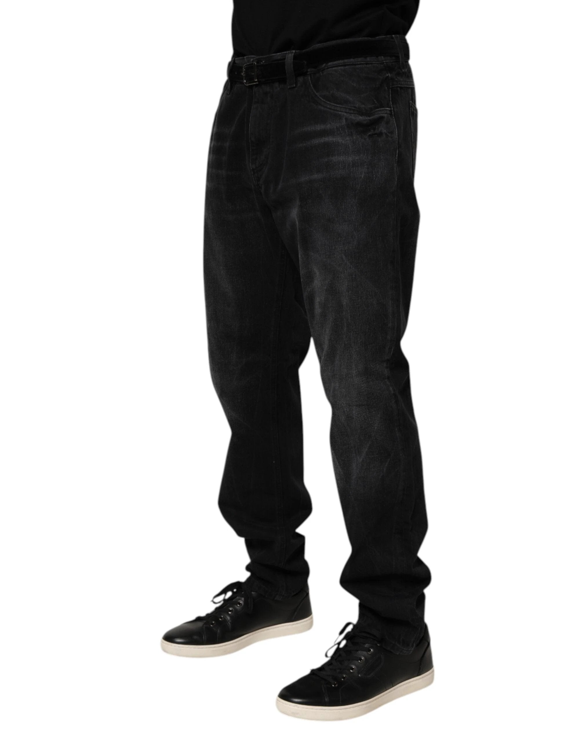 Dolce & Gabbana Black Washed Cotton Skinny Men Denim Jeans by Dolce & Gabbana