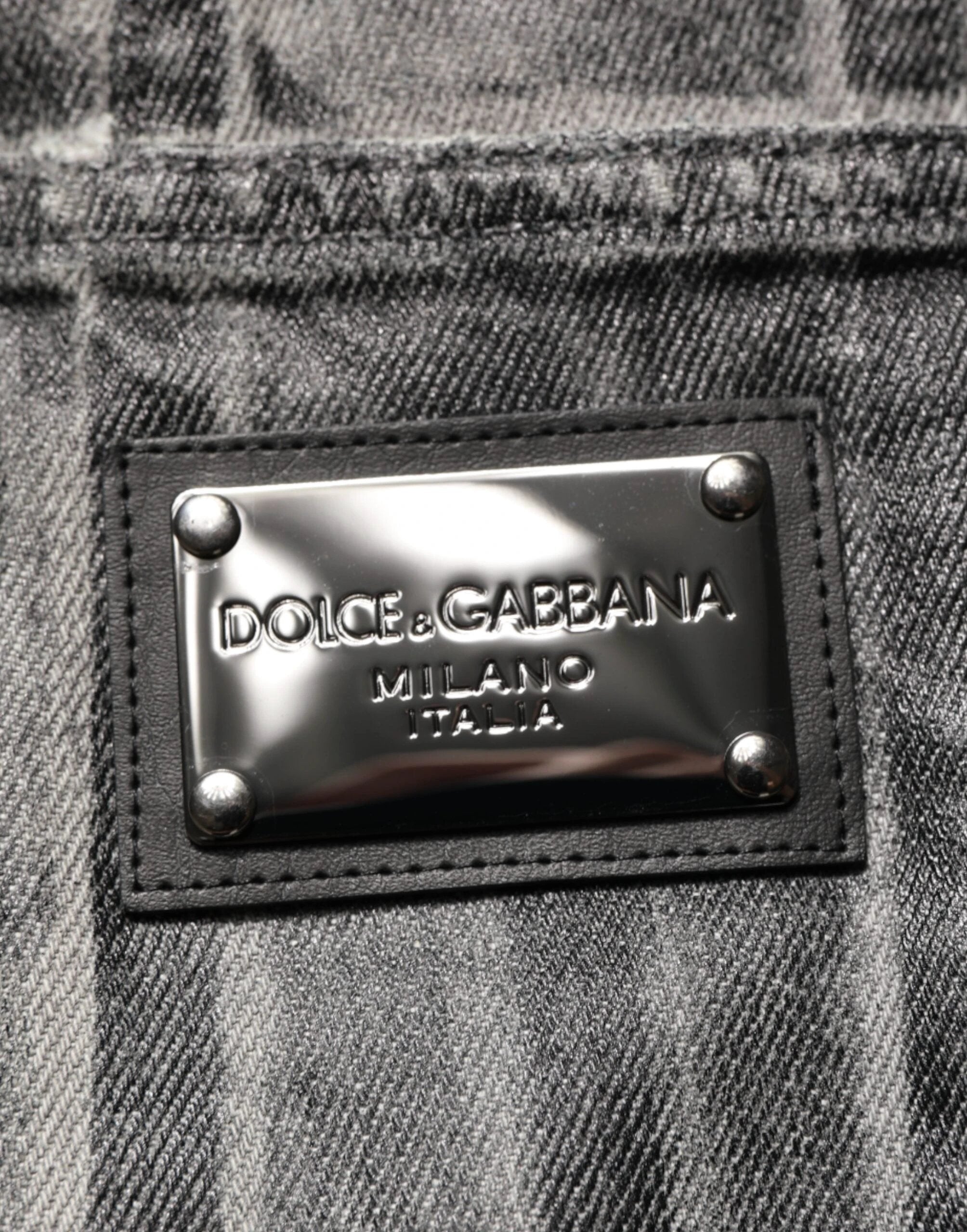 Dolce & Gabbana Black Grey Graphic Print Denim Pants Jeans by Dolce & Gabbana
