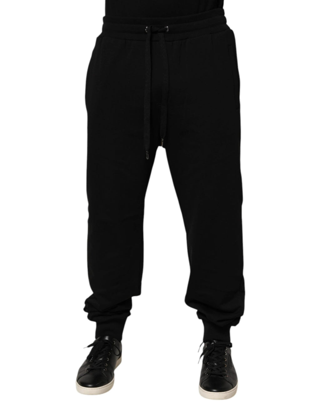 Dolce & Gabbana Black Cotton Drawstring Logo Sweatpants Pants by Dolce & Gabbana
