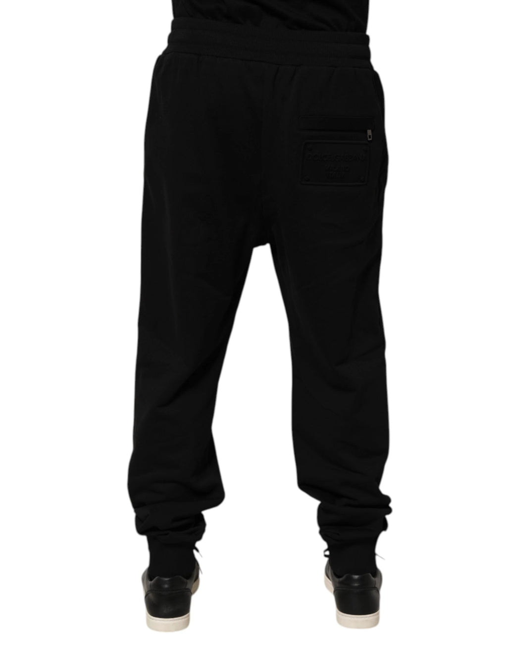 Dolce & Gabbana Black Cotton Drawstring Logo Sweatpants Pants by Dolce & Gabbana