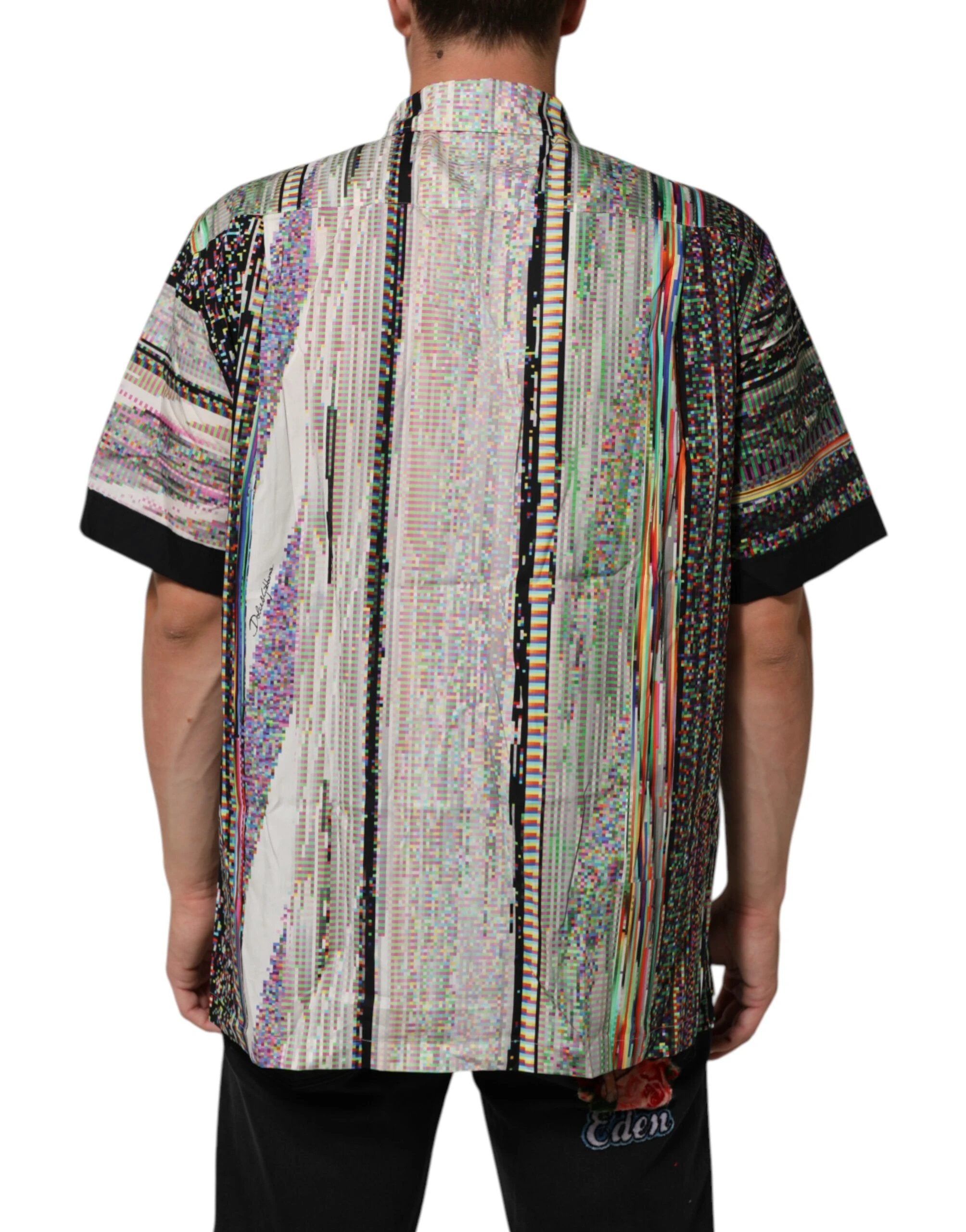 Dolce & Gabbana Multicolor Graphic Collared Casual Shirt by Dolce & Gabbana