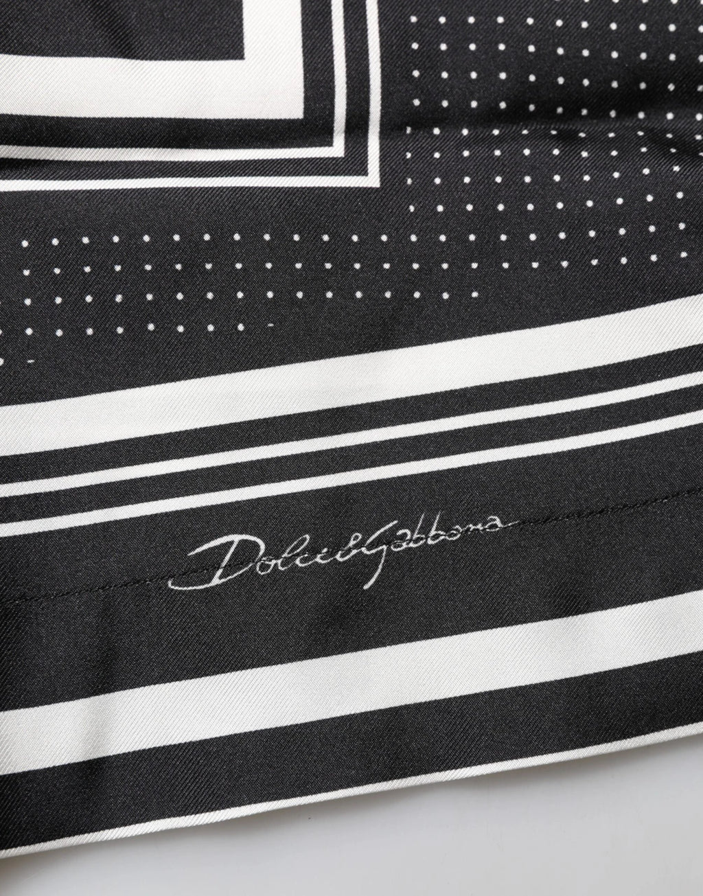 Dolce & Gabbana Black White StripeDot Print Casual Polo Shirt by Dolce & Gabbana