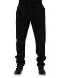 Dolce & Gabbana Black Cotton Regular Denim Men Trouser Jeans by Dolce & Gabbana