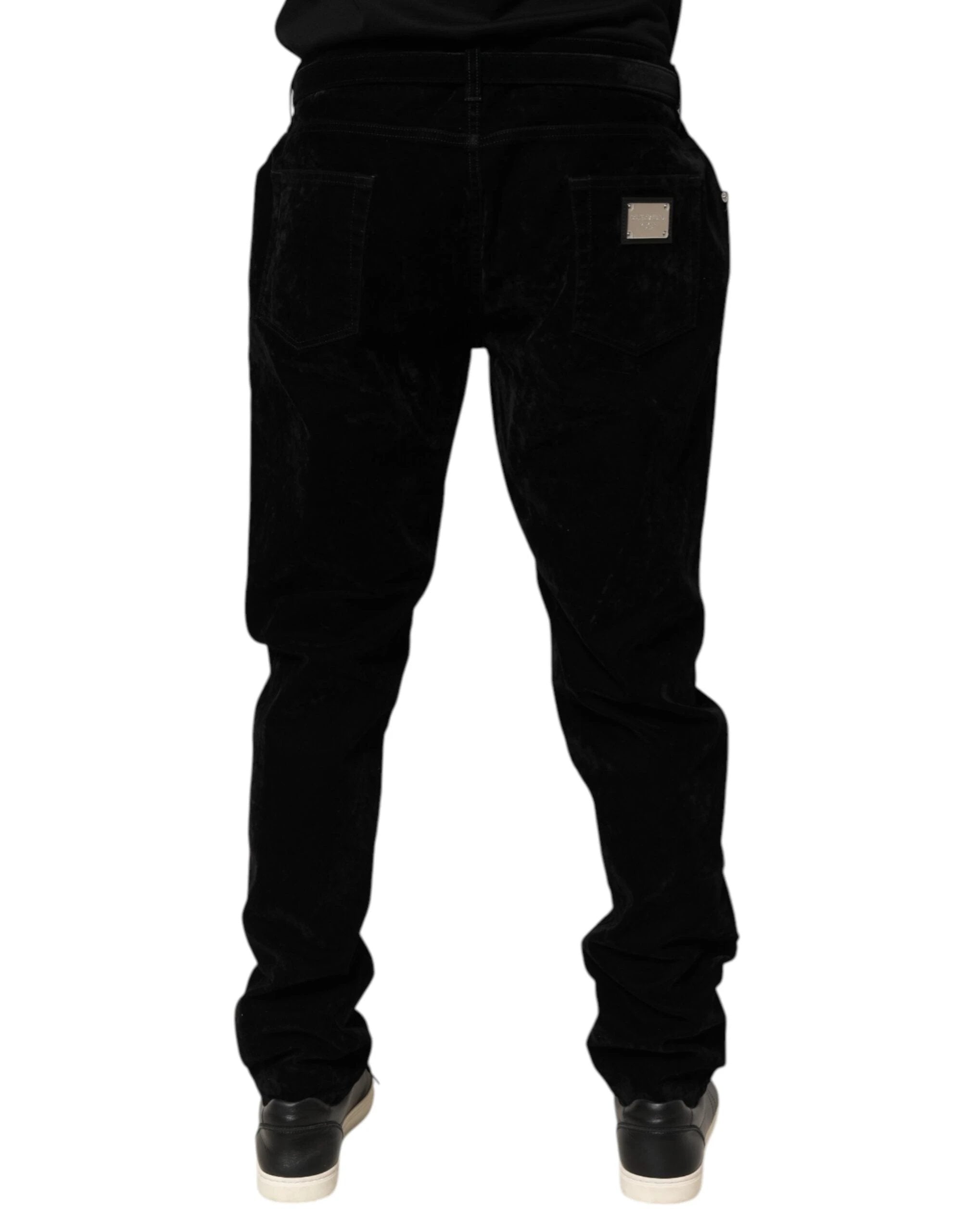 Dolce & Gabbana Black Cotton Slim Fit Denim Trouser Jeans by Dolce & Gabbana