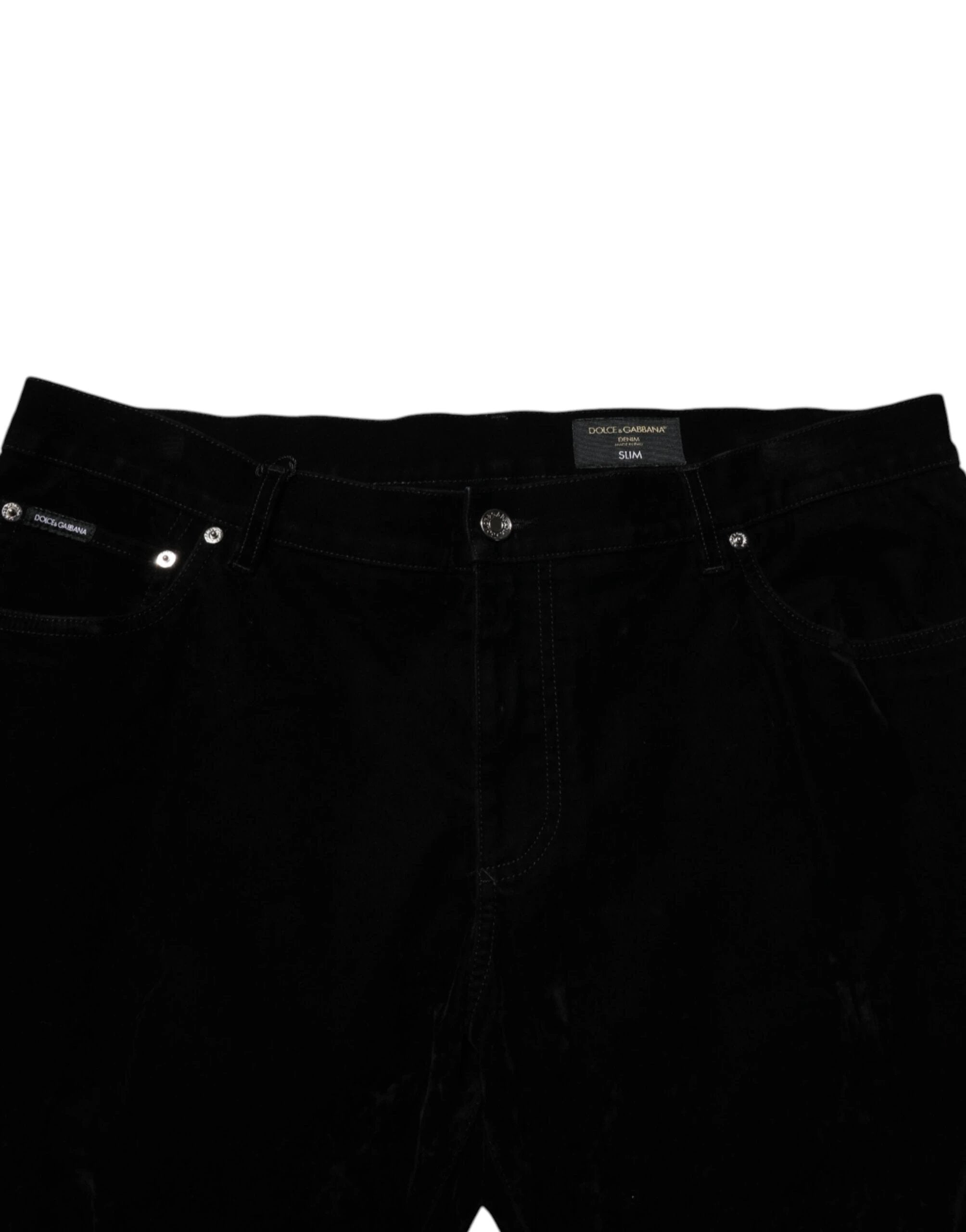Dolce & Gabbana Black Cotton Slim Fit Denim Trouser Jeans by Dolce & Gabbana