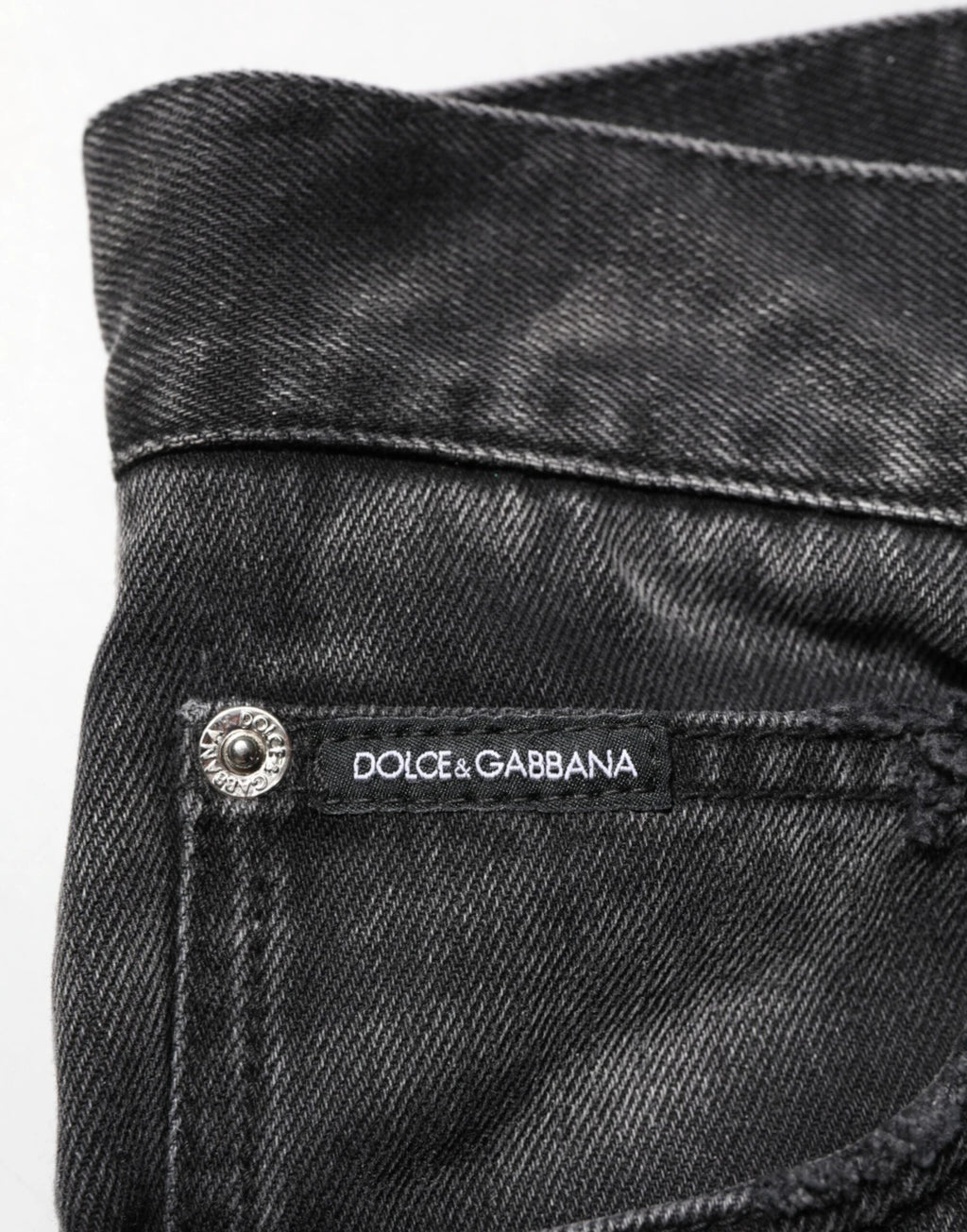 Dolce & Gabbana Black Marbled Effect Straight Men Denim Jeans by Dolce & Gabbana