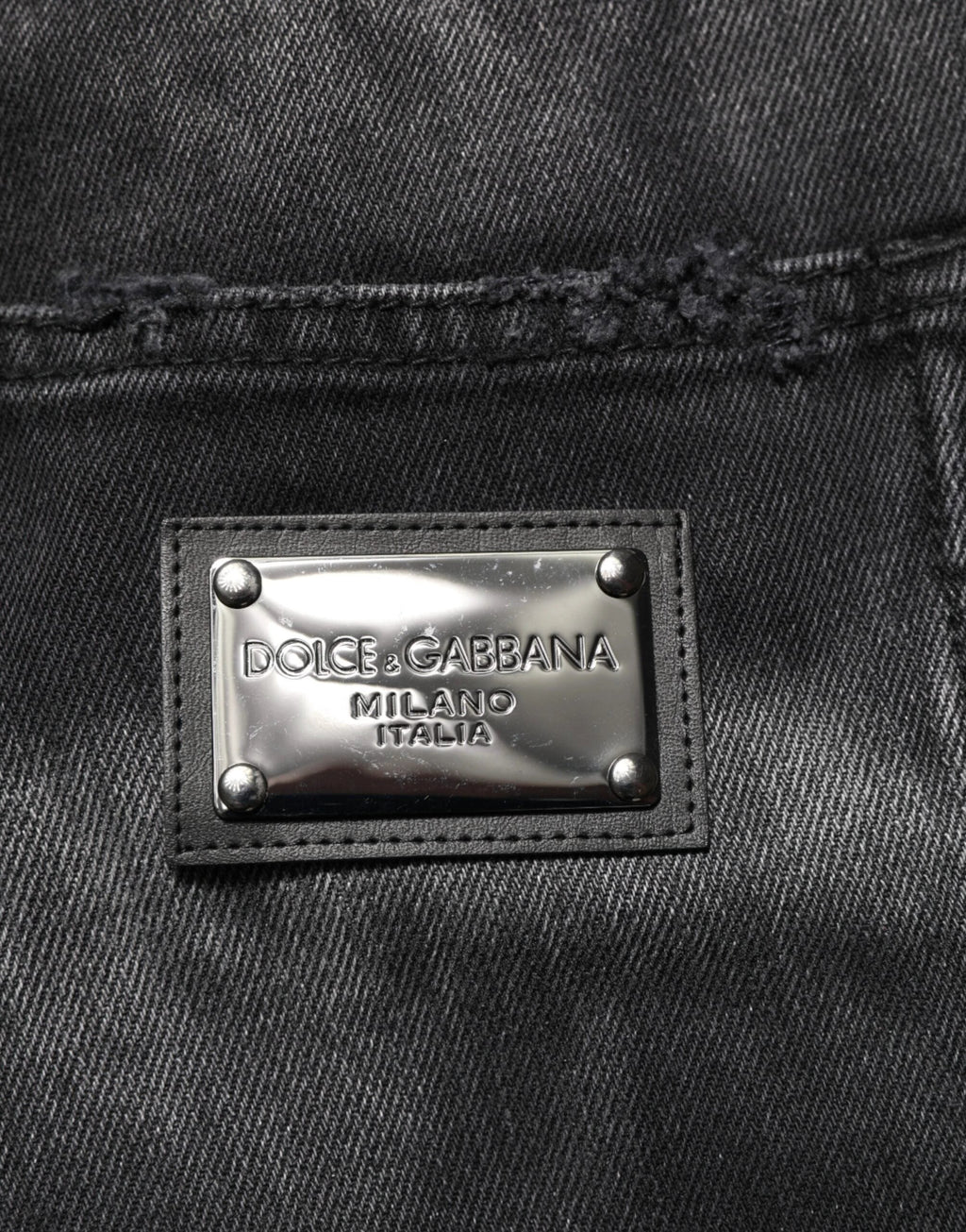 Dolce & Gabbana Black Marbled Effect Straight Men Denim Jeans by Dolce & Gabbana