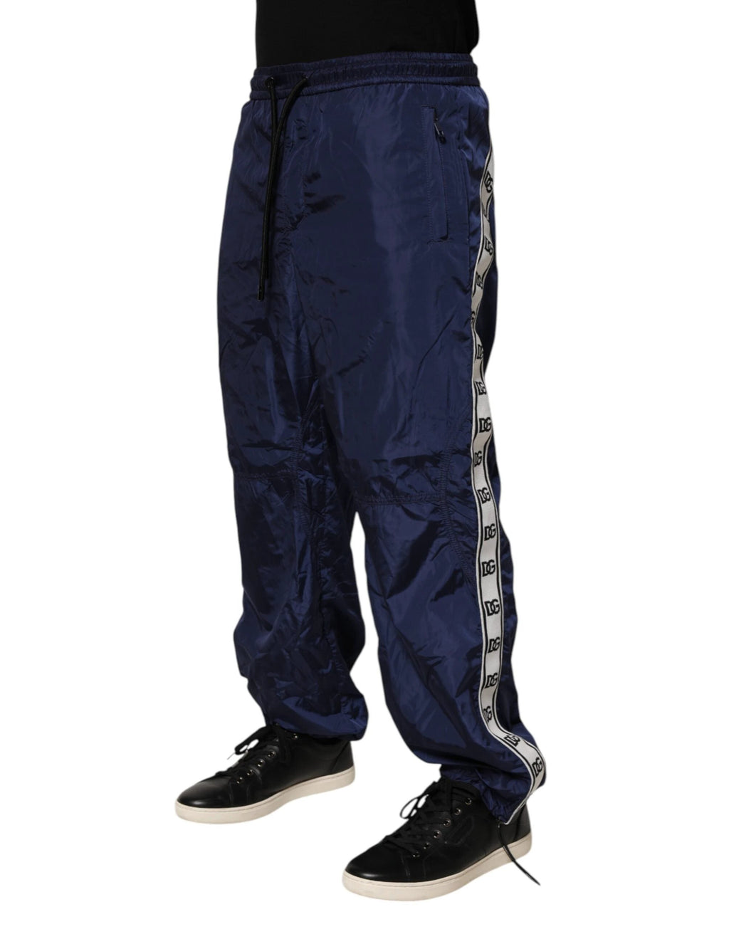Dolce & Gabbana Blue Nylon Straight Jogger Sweatpants Pants by Dolce & Gabbana