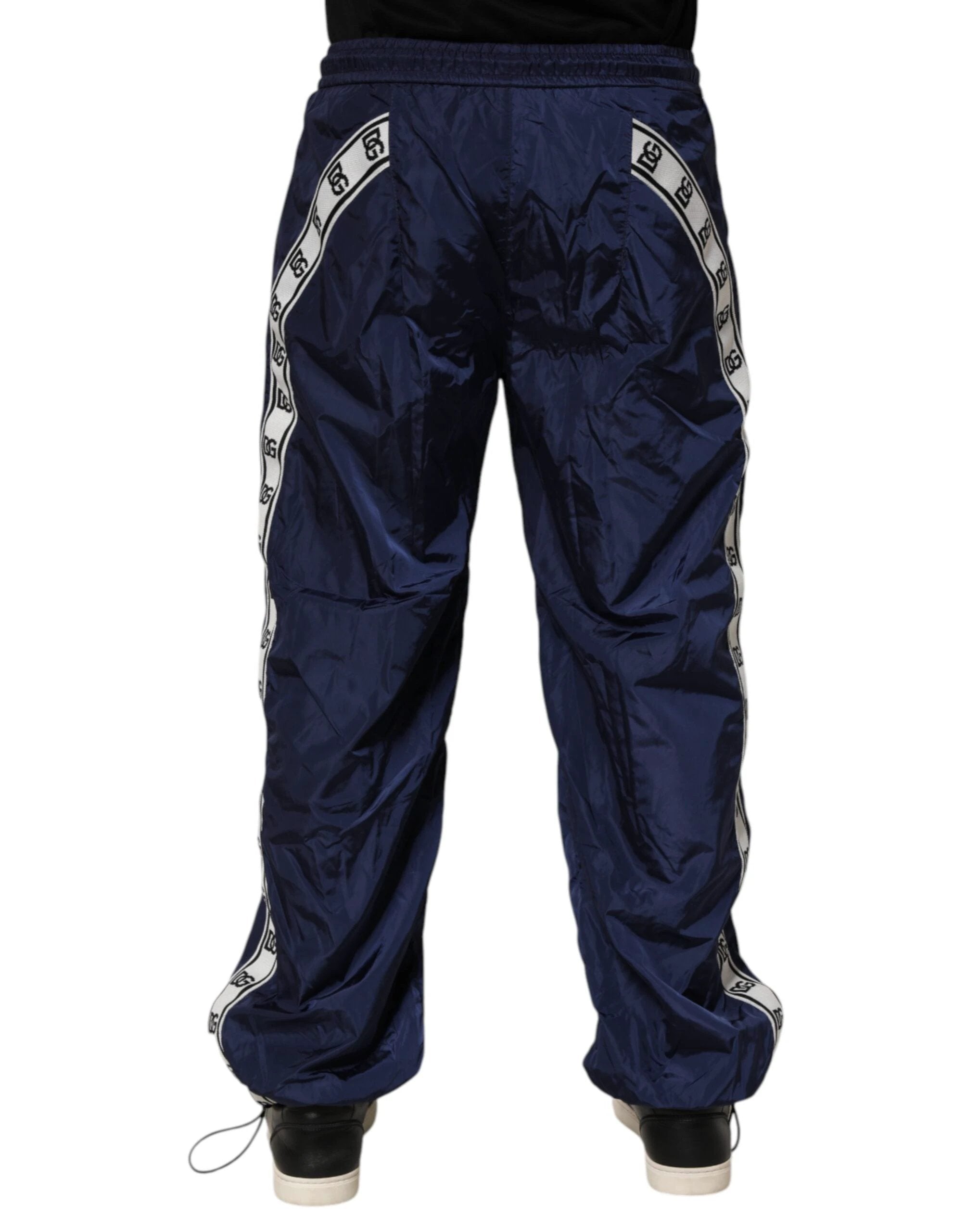 Dolce & Gabbana Blue Nylon Straight Jogger Sweatpants Pants by Dolce & Gabbana