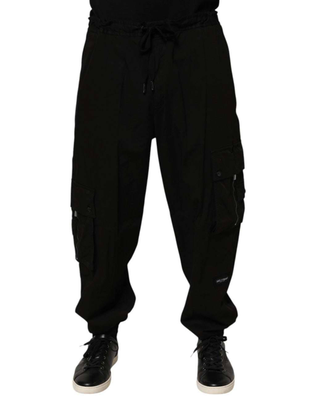 Dolce & Gabbana Black Cotton Cargo Jogger Sweatpants Pants by Dolce & Gabbana