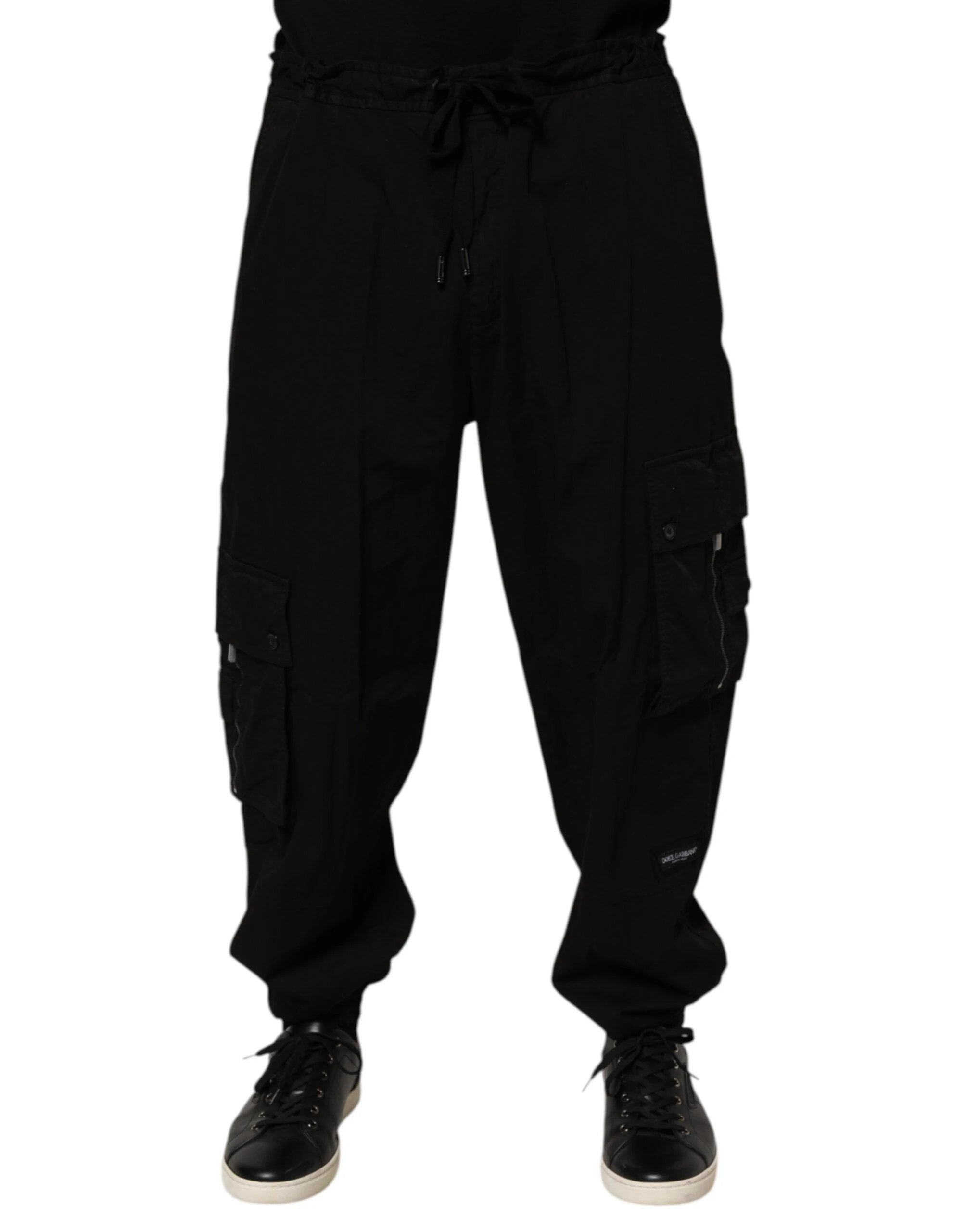 Dolce & Gabbana Black Cotton Cargo Jogger Sweatpants Pants by Dolce & Gabbana