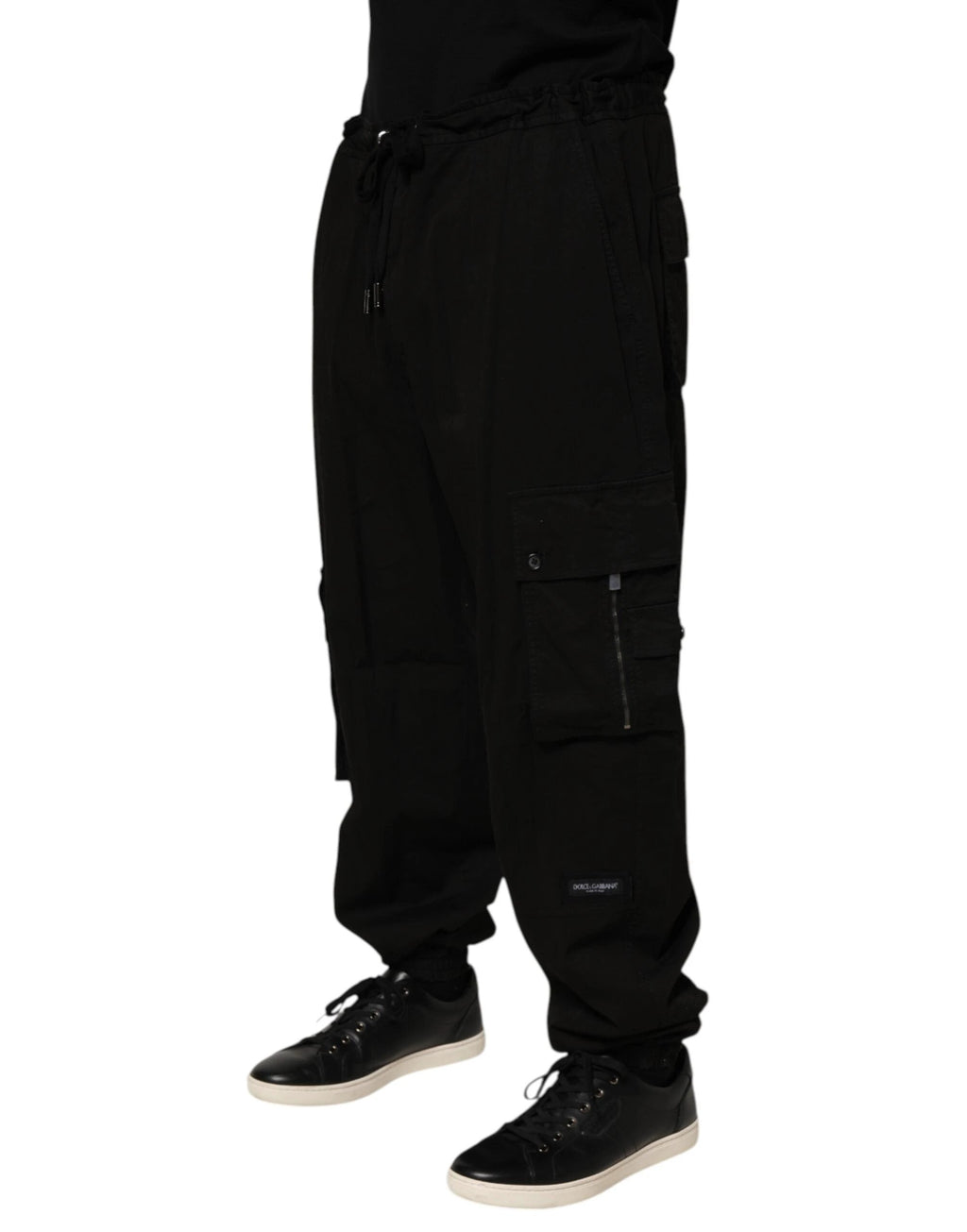 Dolce & Gabbana Black Cotton Cargo Jogger Sweatpants Pants by Dolce & Gabbana