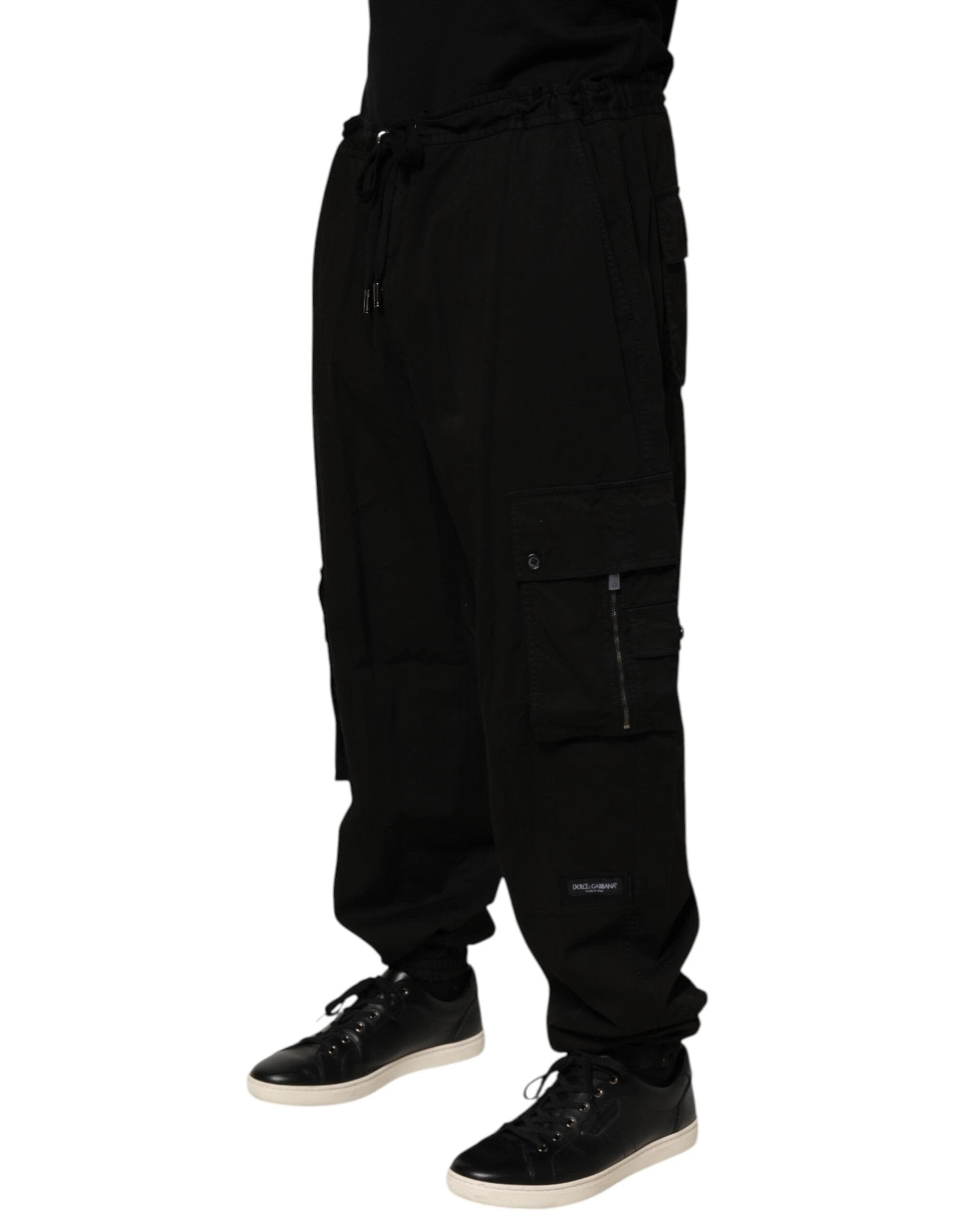Dolce & Gabbana Black Cotton Cargo Jogger Sweatpants Pants by Dolce & Gabbana
