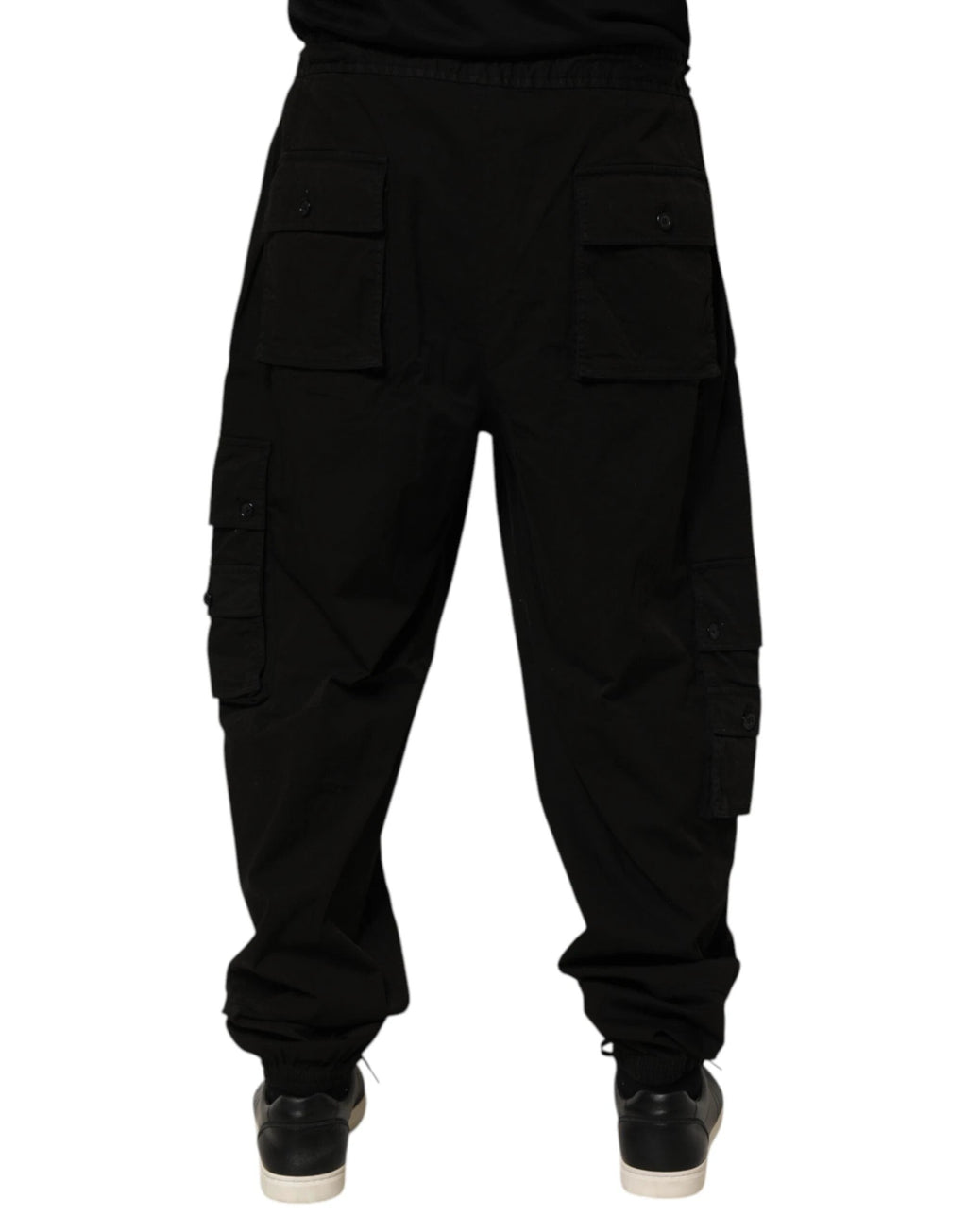 Dolce & Gabbana Black Cotton Cargo Jogger Sweatpants Pants by Dolce & Gabbana