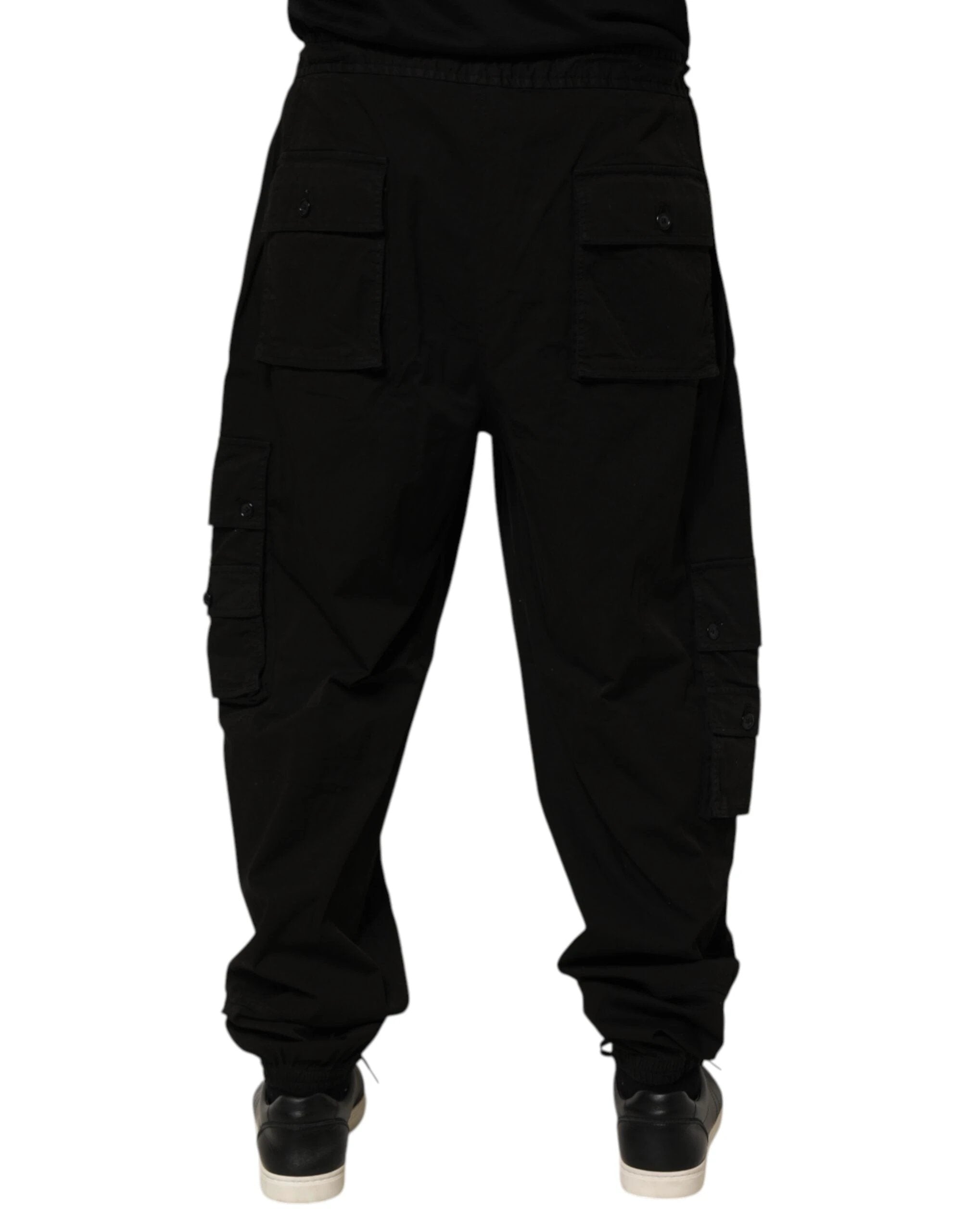 Dolce & Gabbana Black Cotton Cargo Jogger Sweatpants Pants by Dolce & Gabbana