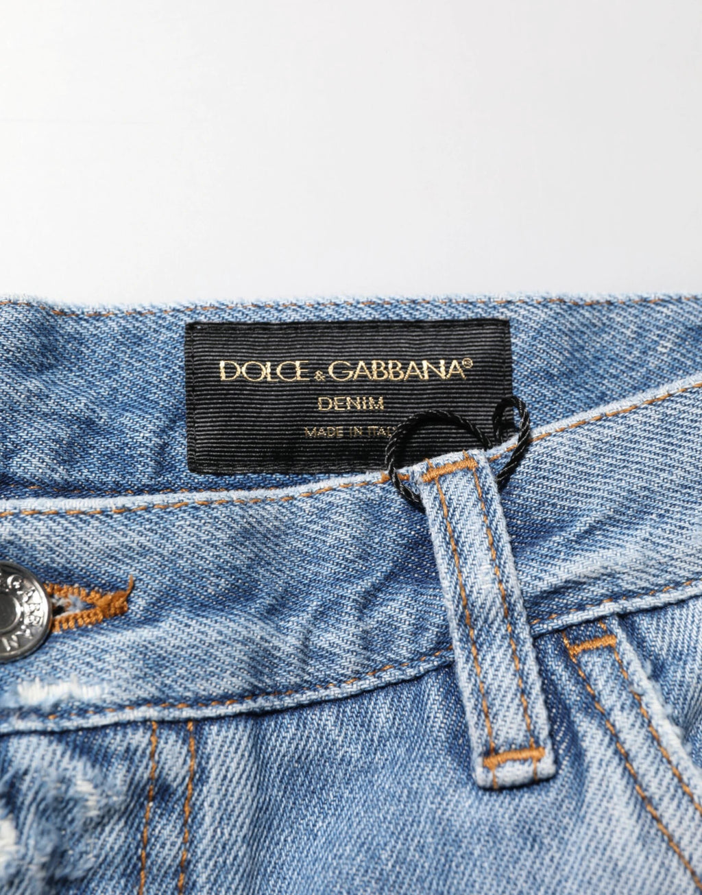 Dolce & Gabbana Blue Distressed Ripped Denim Trouser Jeans by Dolce & Gabbana