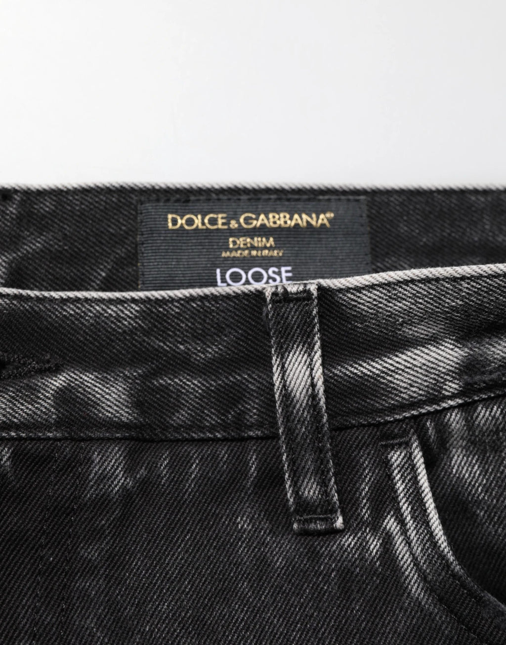 Dolce & Gabbana Black Washed Ripped Loose Cotton Denim Jeans by Dolce & Gabbana