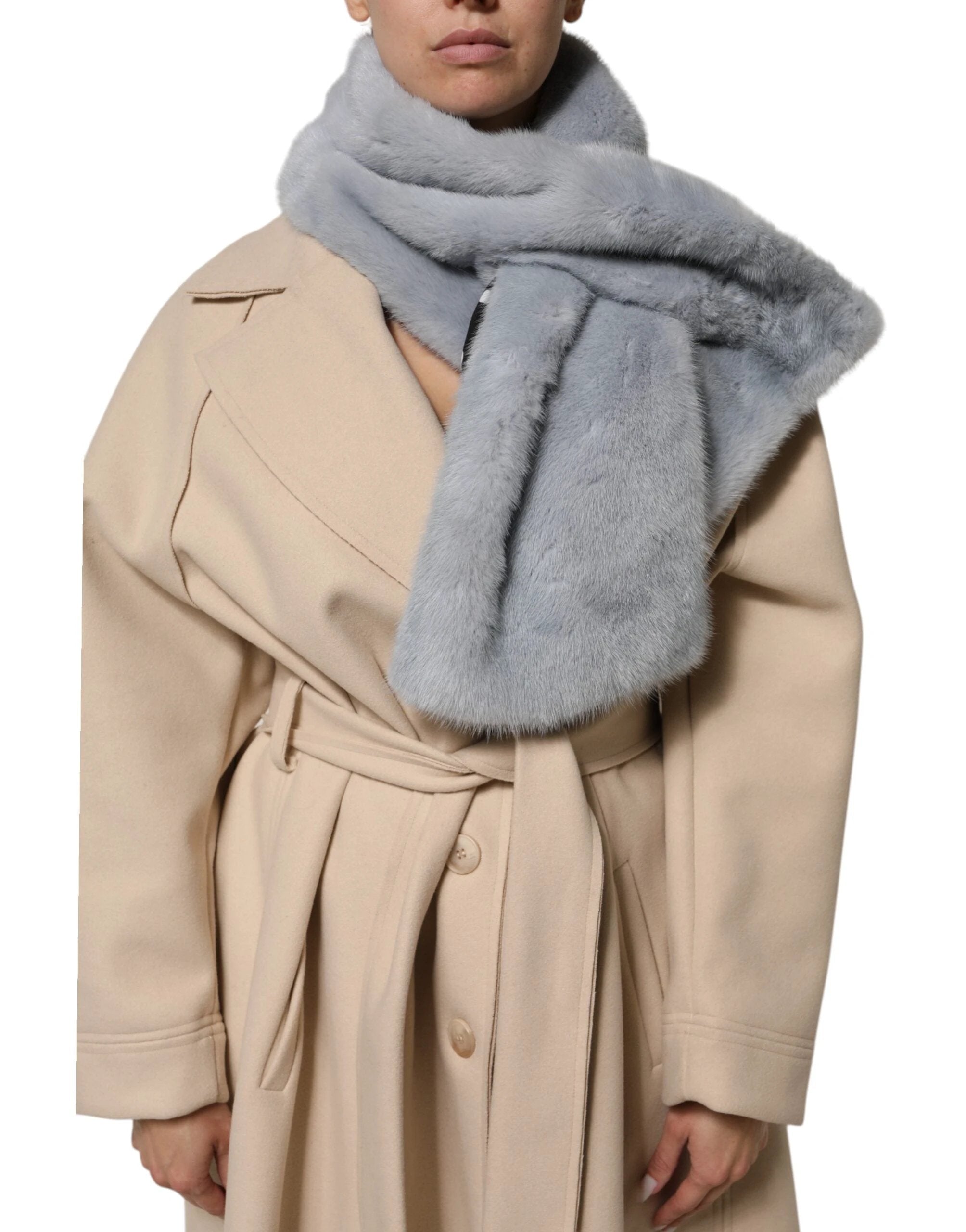 Dolce & Gabbana Powder Blue Mink Fur Neck Warmer Scarf by Dolce & Gabbana