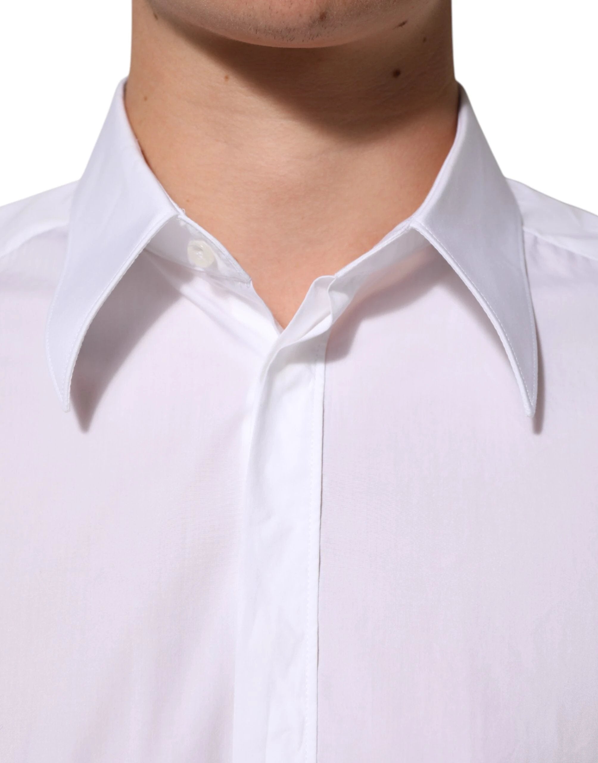 Dolce & Gabbana White Cotton MARTINI Men Formal Dress Shirt by Dolce & Gabbana