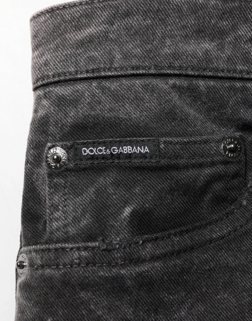 Dolce & Gabbana Black Cotton Mid Waist Denim Men Bermuda Short by Dolce & Gabbana