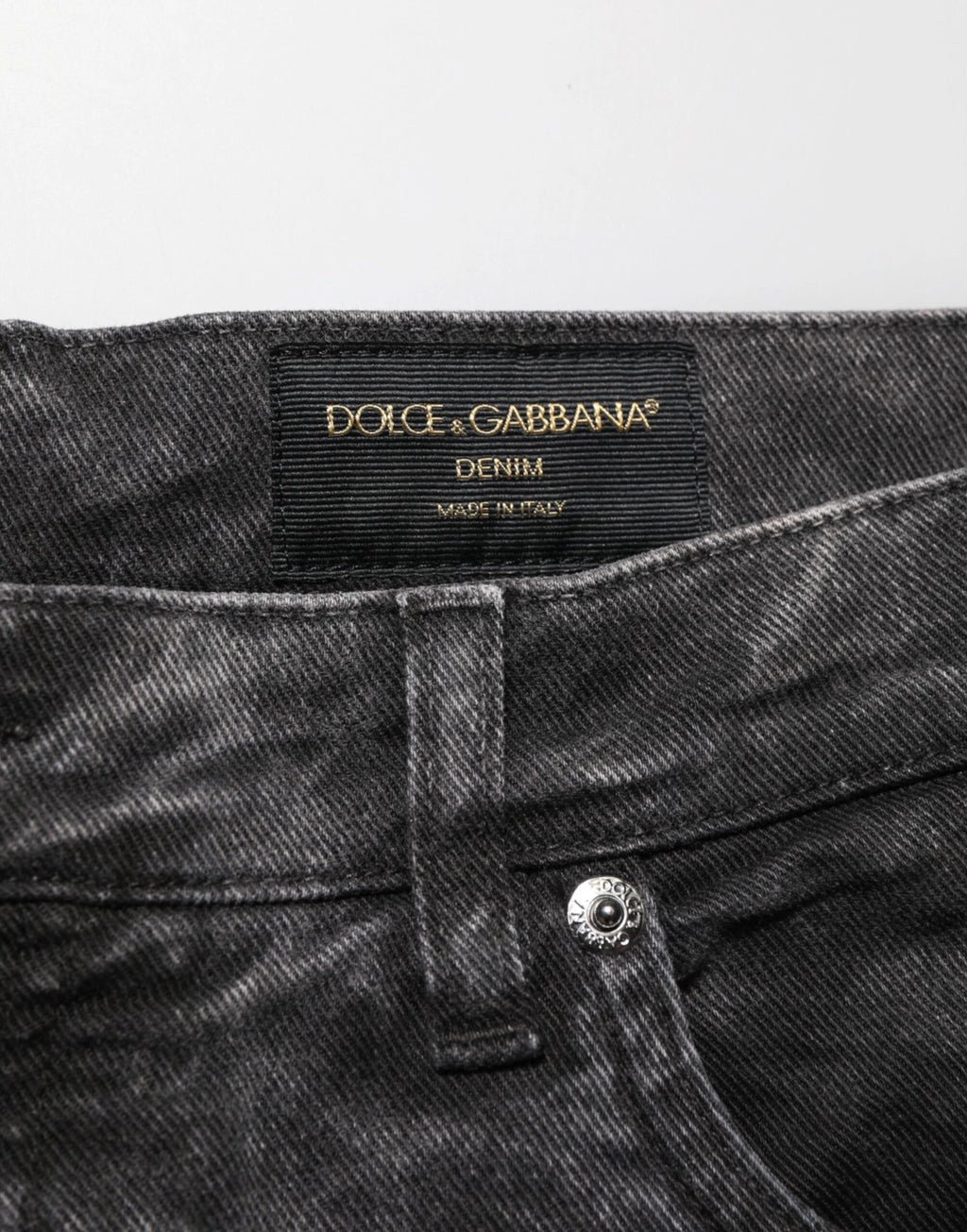 Dolce & Gabbana Black Cotton Mid Waist Denim Men Bermuda Short by Dolce & Gabbana