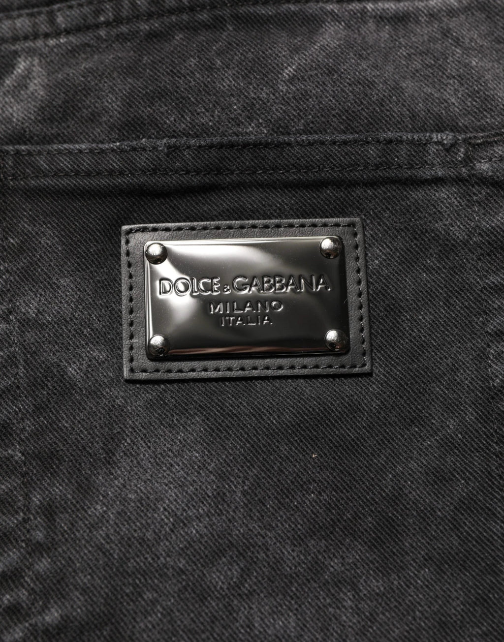 Dolce & Gabbana Black Cotton Mid Waist Denim Men Bermuda Short by Dolce & Gabbana