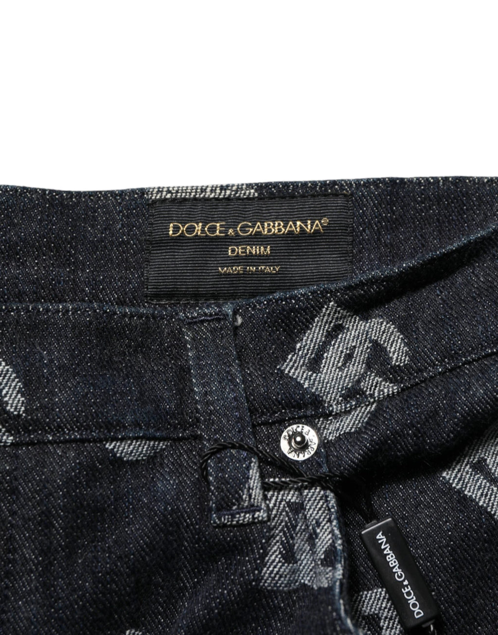 Dolce & Gabbana Black Monogram Denim Cargo Men Bermuda Short by Dolce & Gabbana