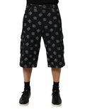 Dolce & Gabbana Black Monogram Denim Cargo Men Bermuda Short by Dolce & Gabbana
