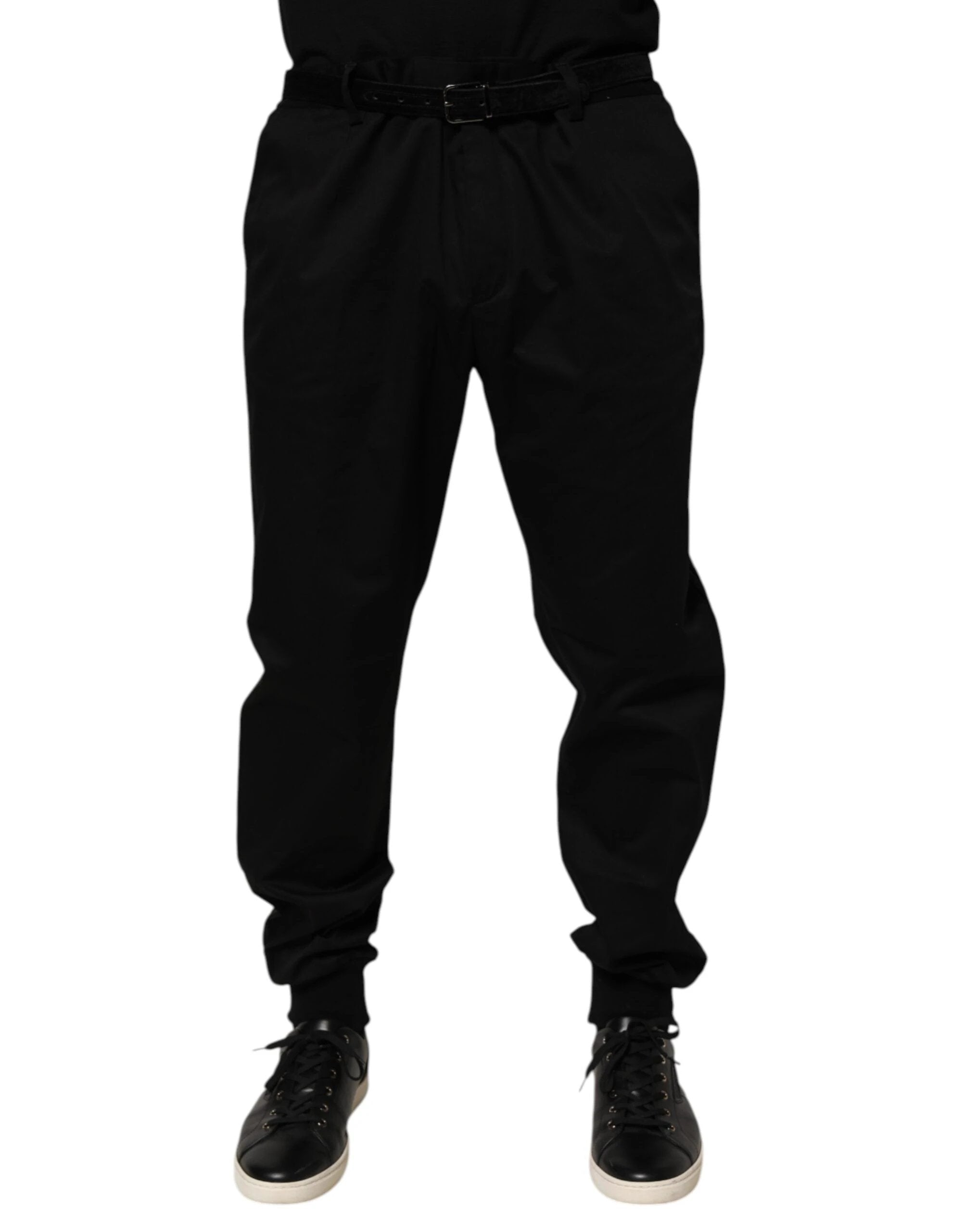 Dolce & Gabbana Black Cotton Stretch Casual Trouser Pants by Dolce & Gabbana
