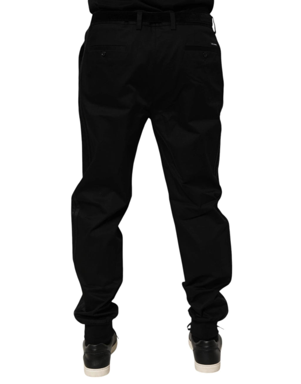 Dolce & Gabbana Black Cotton Stretch Casual Trouser Pants by Dolce & Gabbana