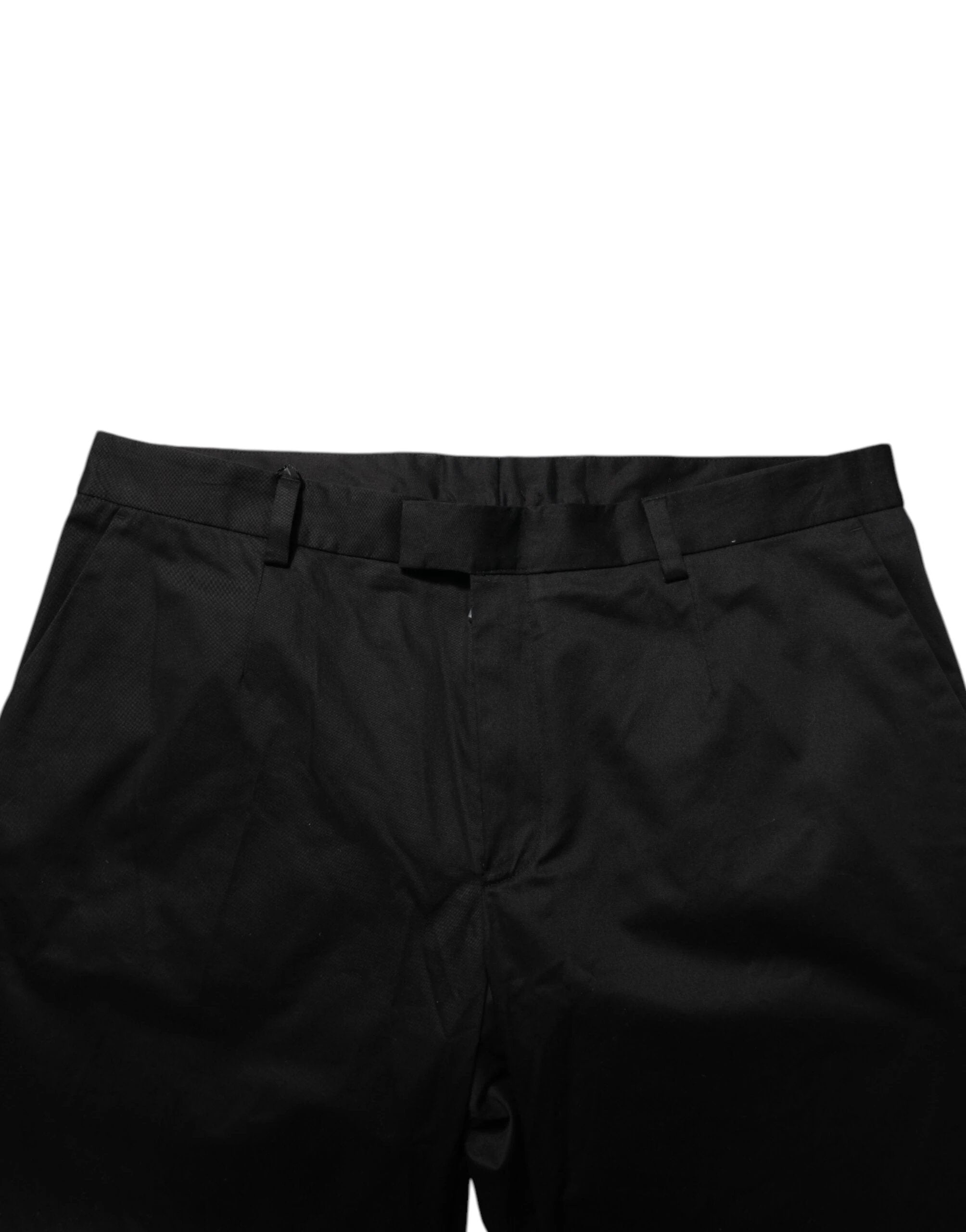 Dolce & Gabbana Black Cotton Stretch Casual Trouser Pants by Dolce & Gabbana