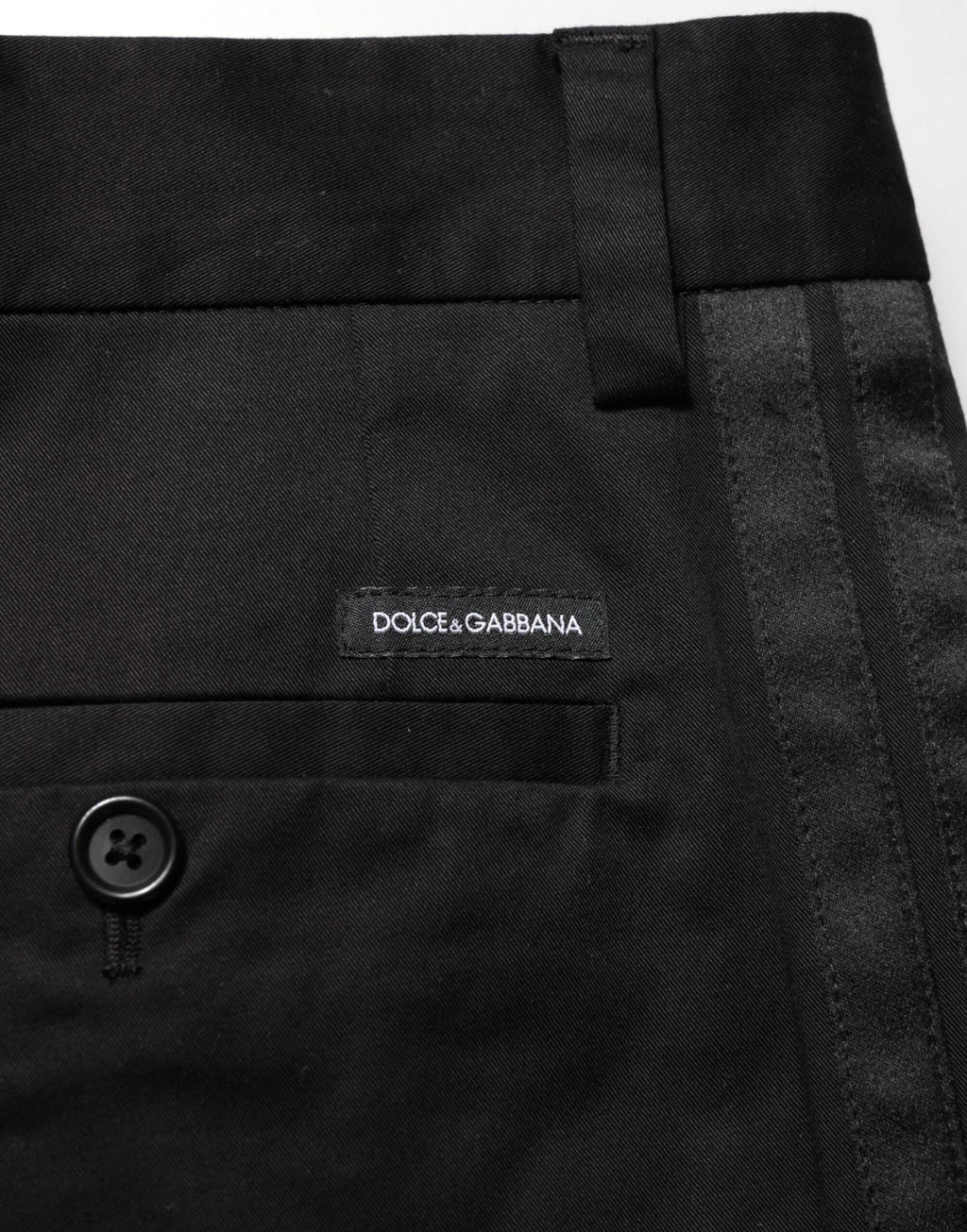 Dolce & Gabbana Black Cotton Stretch Casual Trouser Pants by Dolce & Gabbana