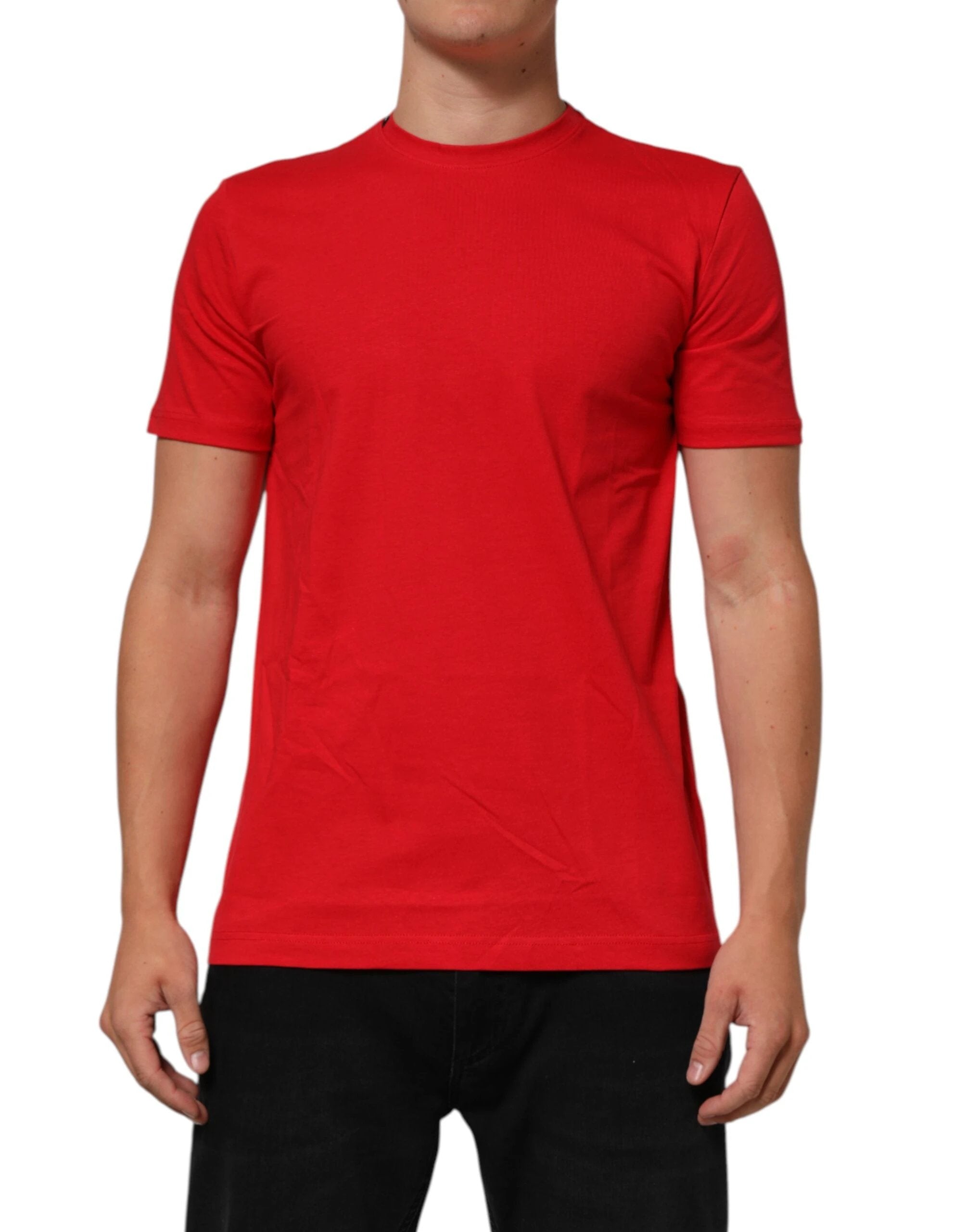 Dolce & Gabbana Red Goodluck 2023 Cotton Crew Neck T-shirt by Dolce & Gabbana