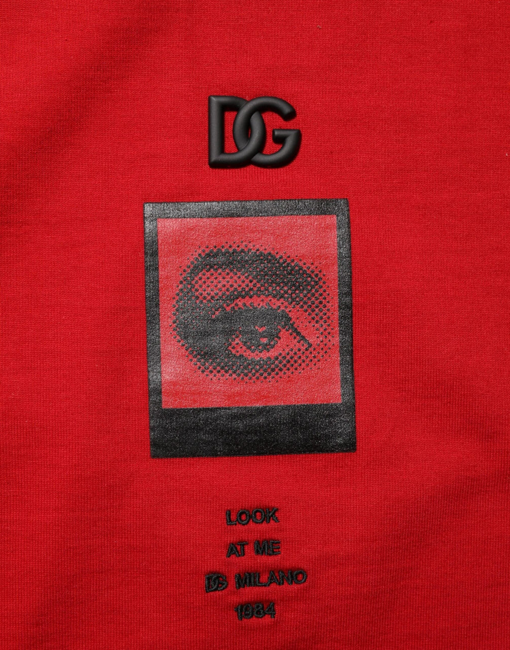 Dolce & Gabbana Red Logo Eye Print Cotton Short Sleeve T-shirt by Dolce & Gabbana