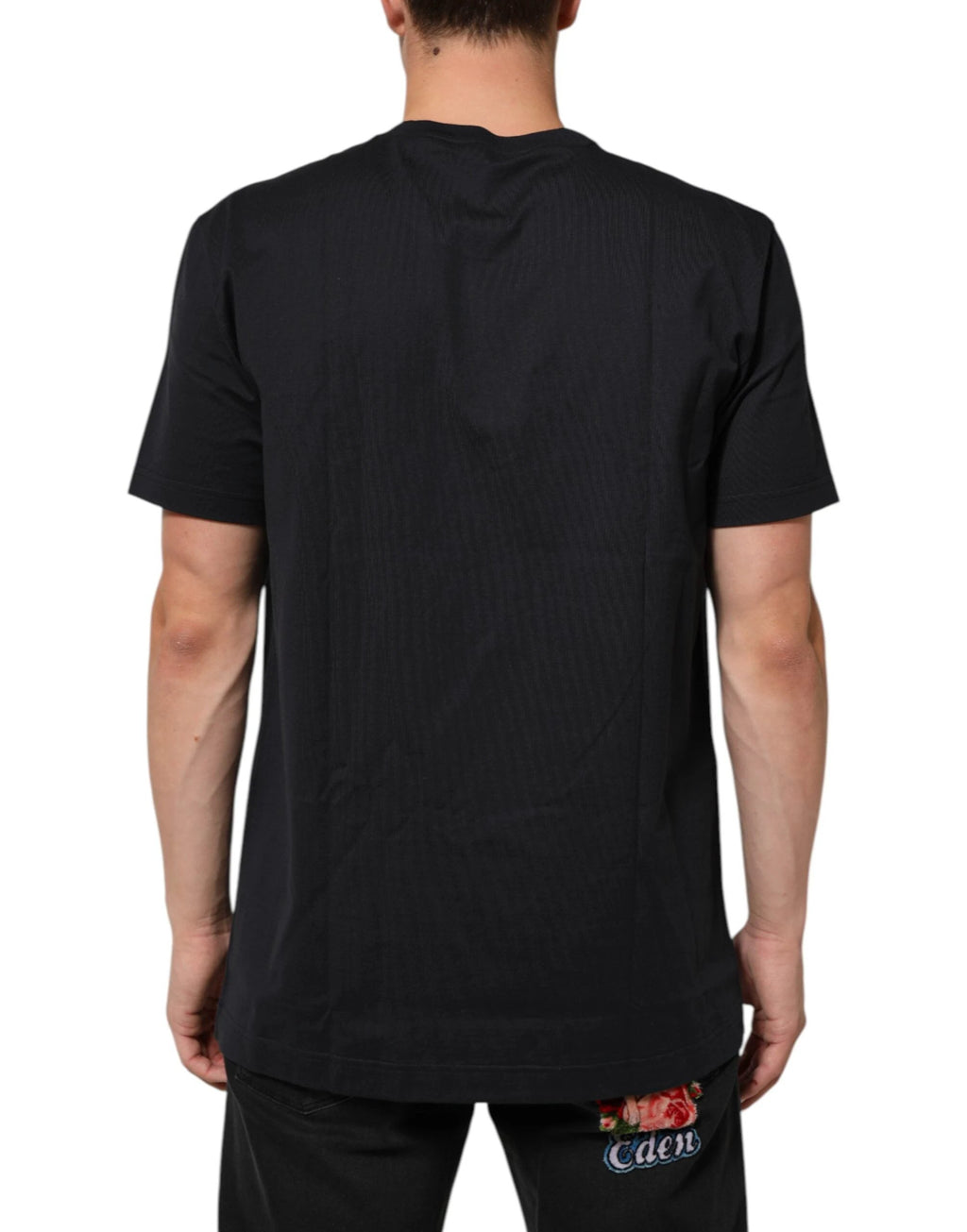 Dolce & Gabbana Black Logo Compass Cotton Crew Neck T-shirt by Dolce & Gabbana