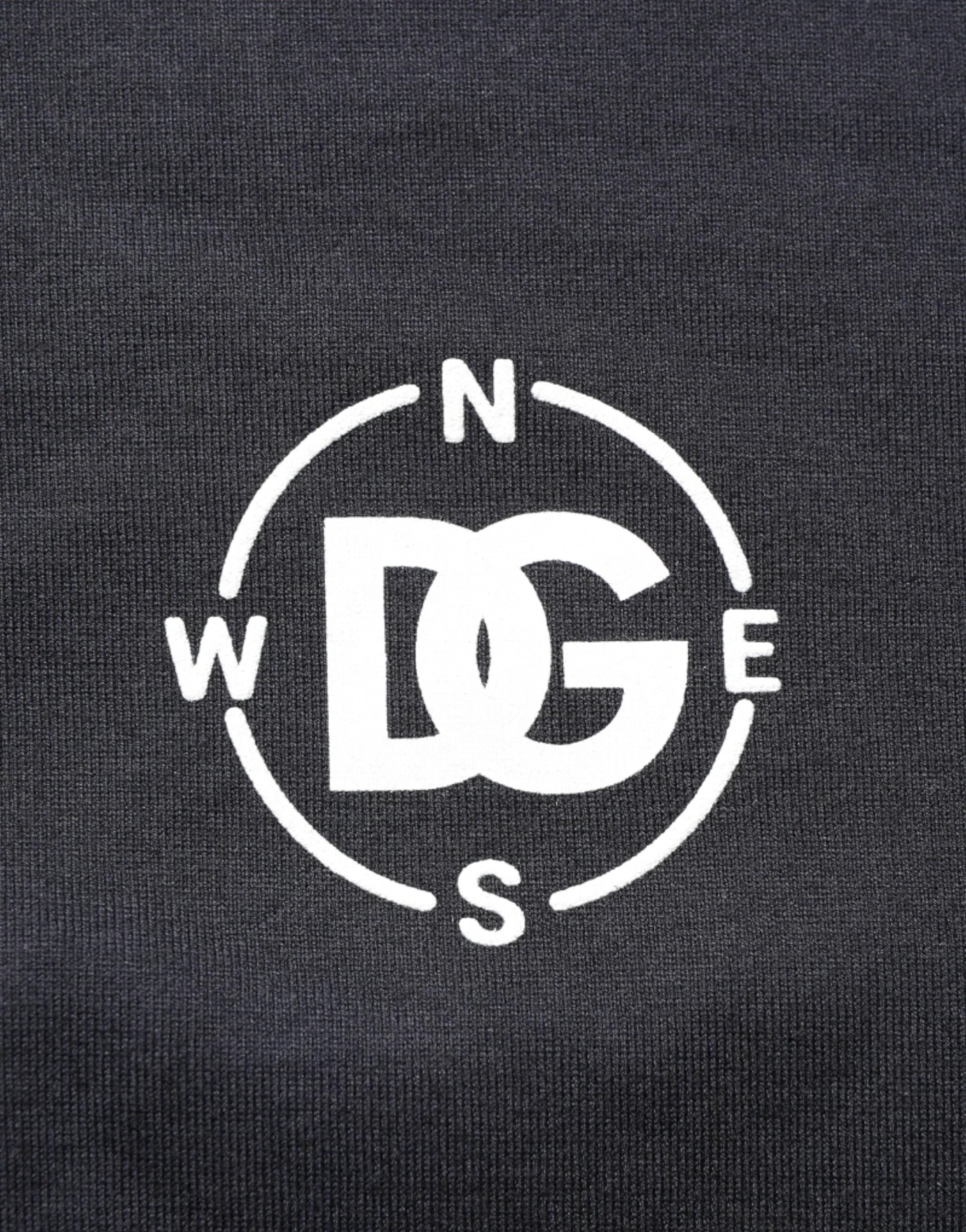 Dolce & Gabbana Black Logo Compass Cotton Crew Neck T-shirt by Dolce & Gabbana
