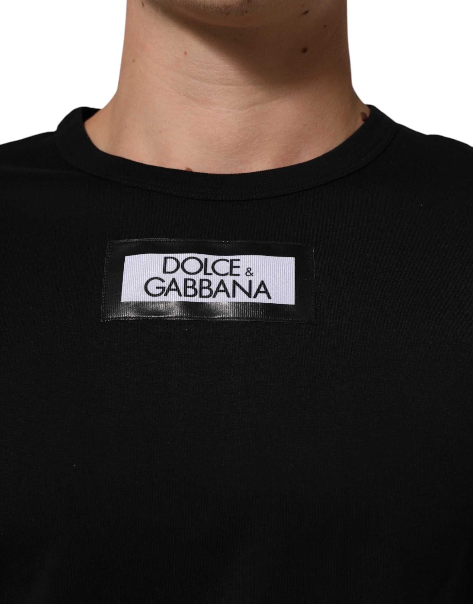 Dolce & Gabbana Black DGRoyals Cotton Men Crew Neck IT T-shirt by Dolce & Gabbana