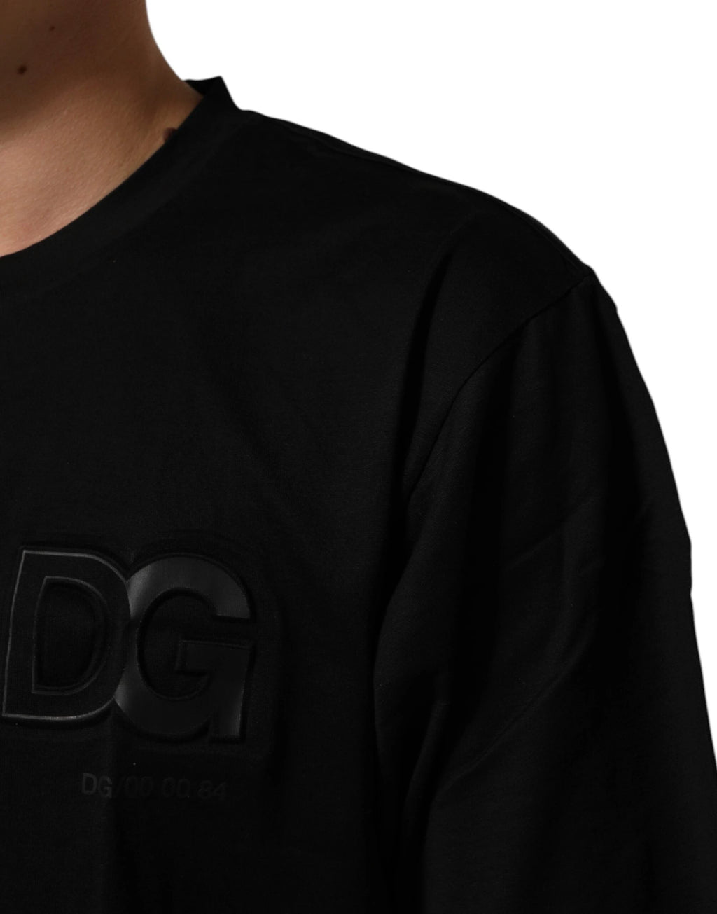 Dolce & Gabbana Black Logo Patch Cotton Men Crew Neck T-shirt by Dolce & Gabbana