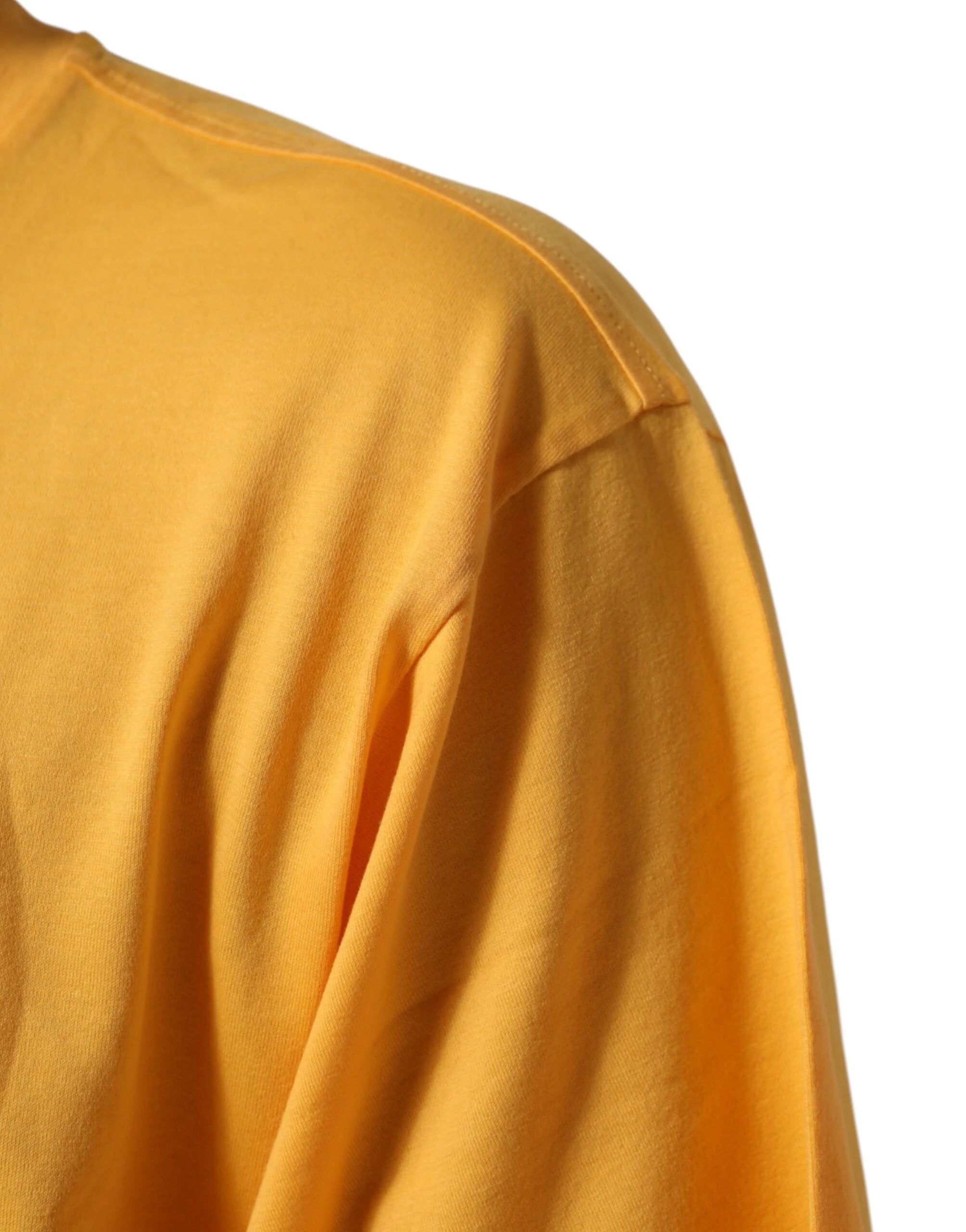 Dolce & Gabbana Yellow Secret Graden Floral Cotton CrewNeck T-shirt by Dolce & Gabbana