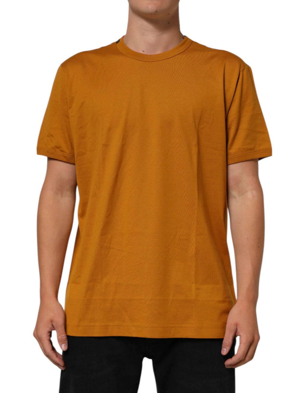 Dolce & Gabbana Golden Brown Crew Neck Short Sleeve T-shirt by Dolce & Gabbana