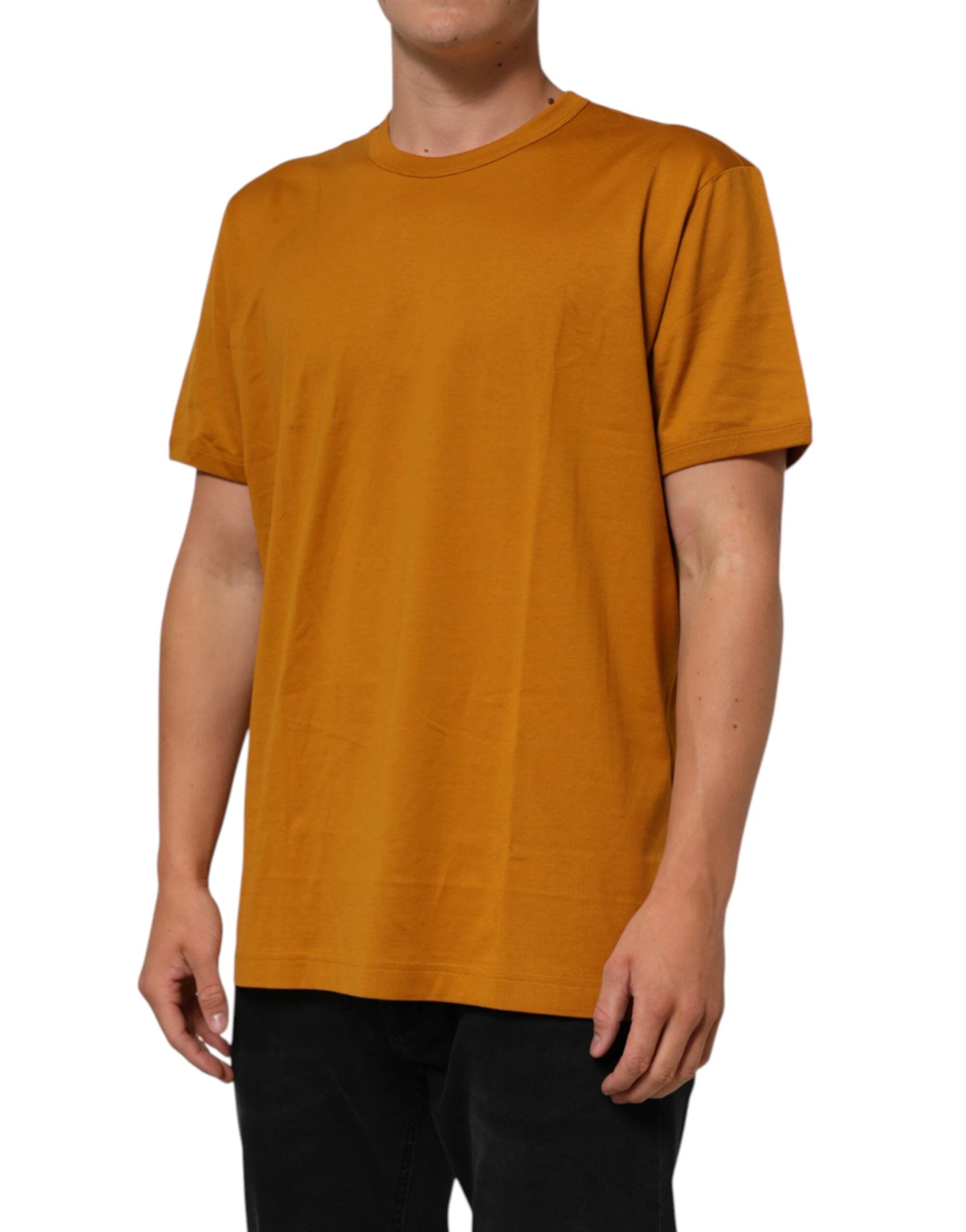 Dolce & Gabbana Golden Brown Crew Neck Short Sleeve T-shirt by Dolce & Gabbana